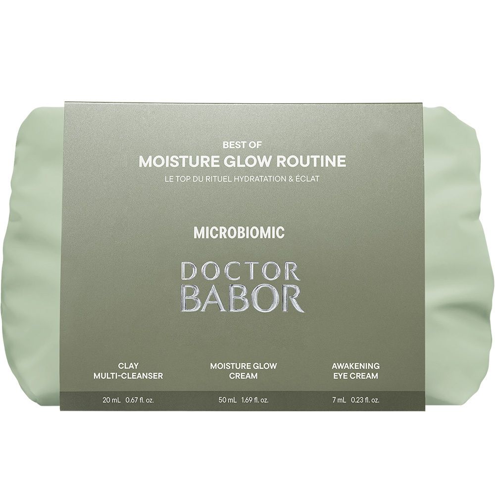 Babor cosmeticaset: tas met 3 producten. "Clay Multi-Cleanser", "Moisture Glow Cream", "Awakening Eye Cream".