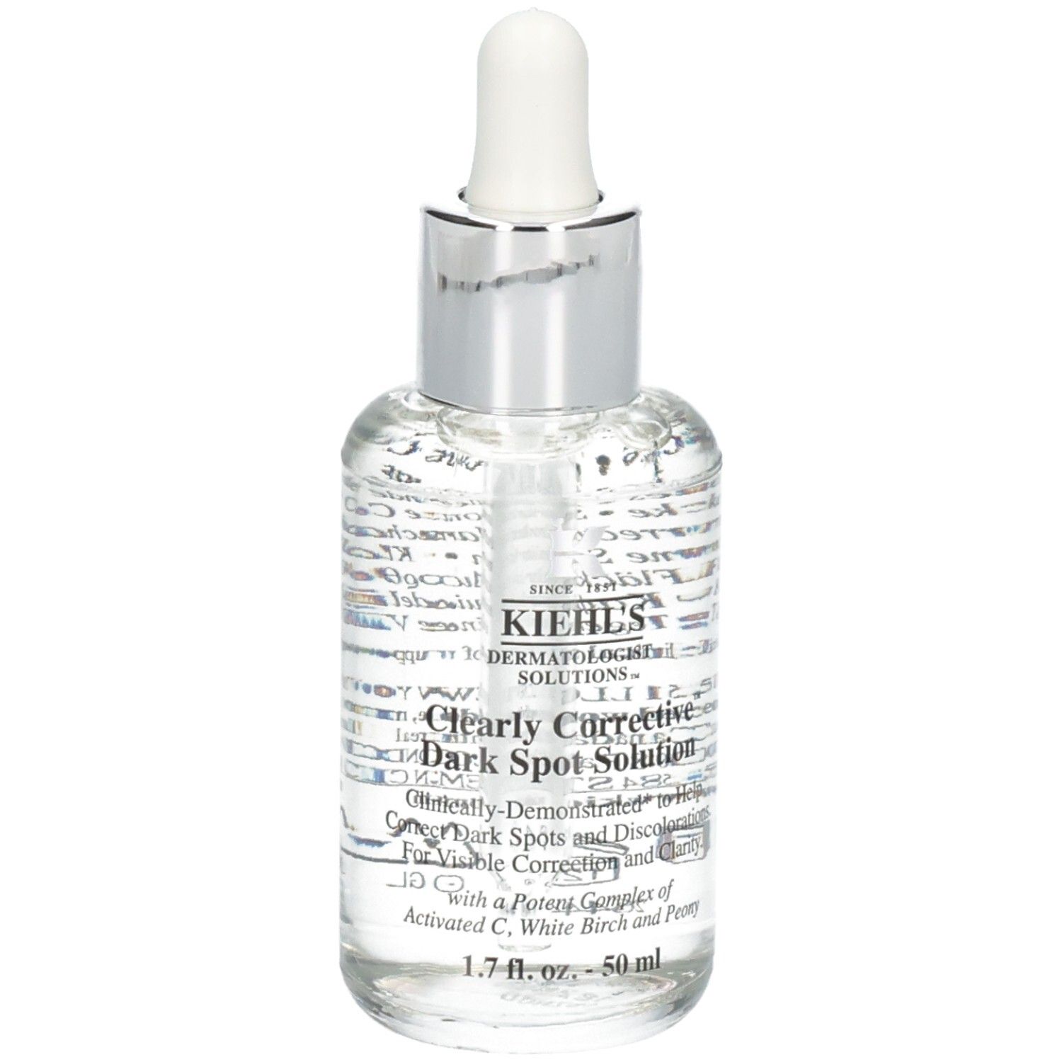 Kiehl's Clearly Corrective Dark Spot Solution serum in glazen fles met druppelaar. 50 ml.