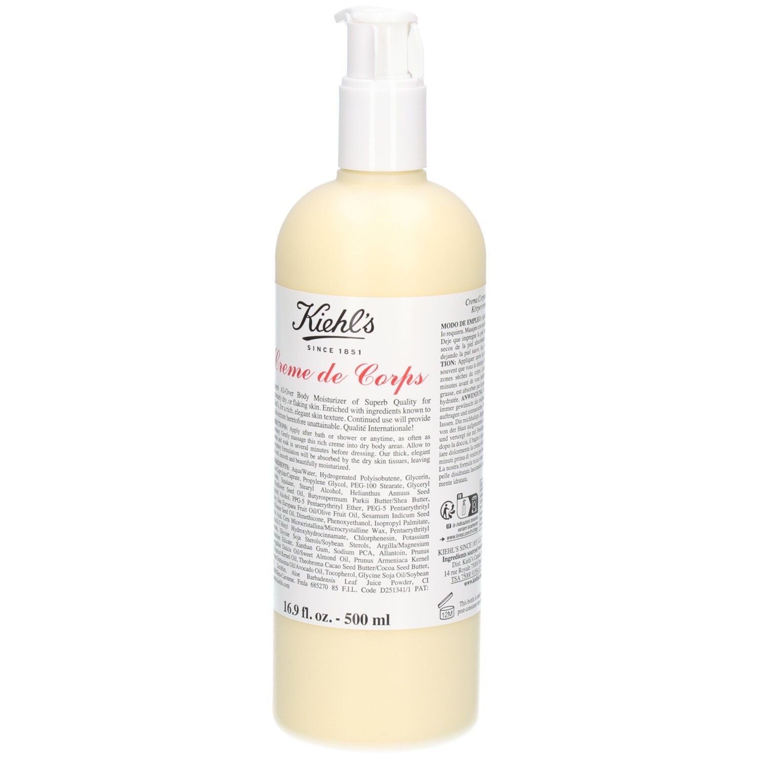 Kiehl's Creme de Corps bodycrème, voorkant met etiket.