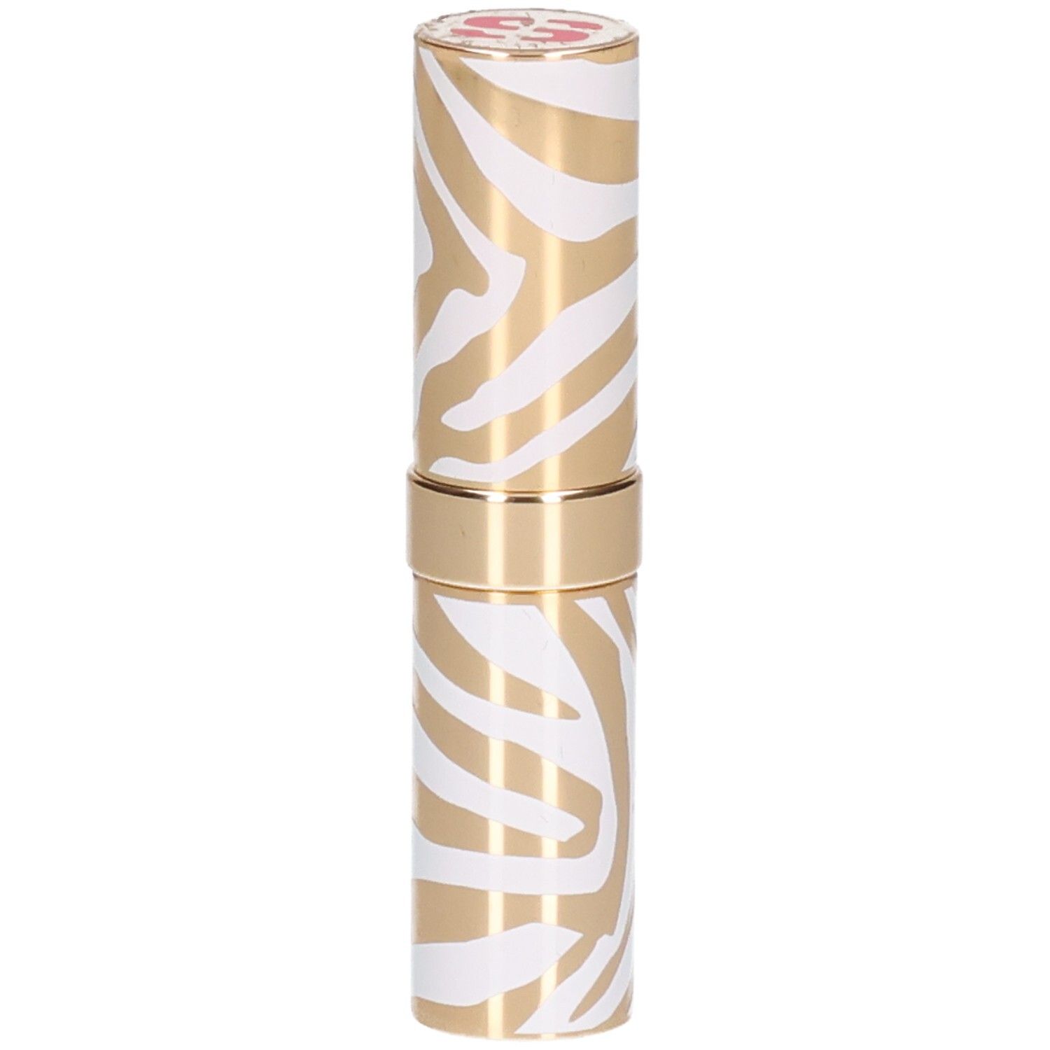 Rouge à lèvres Sisley Phyto Rouge Shine, motif zèbre or et blanc.