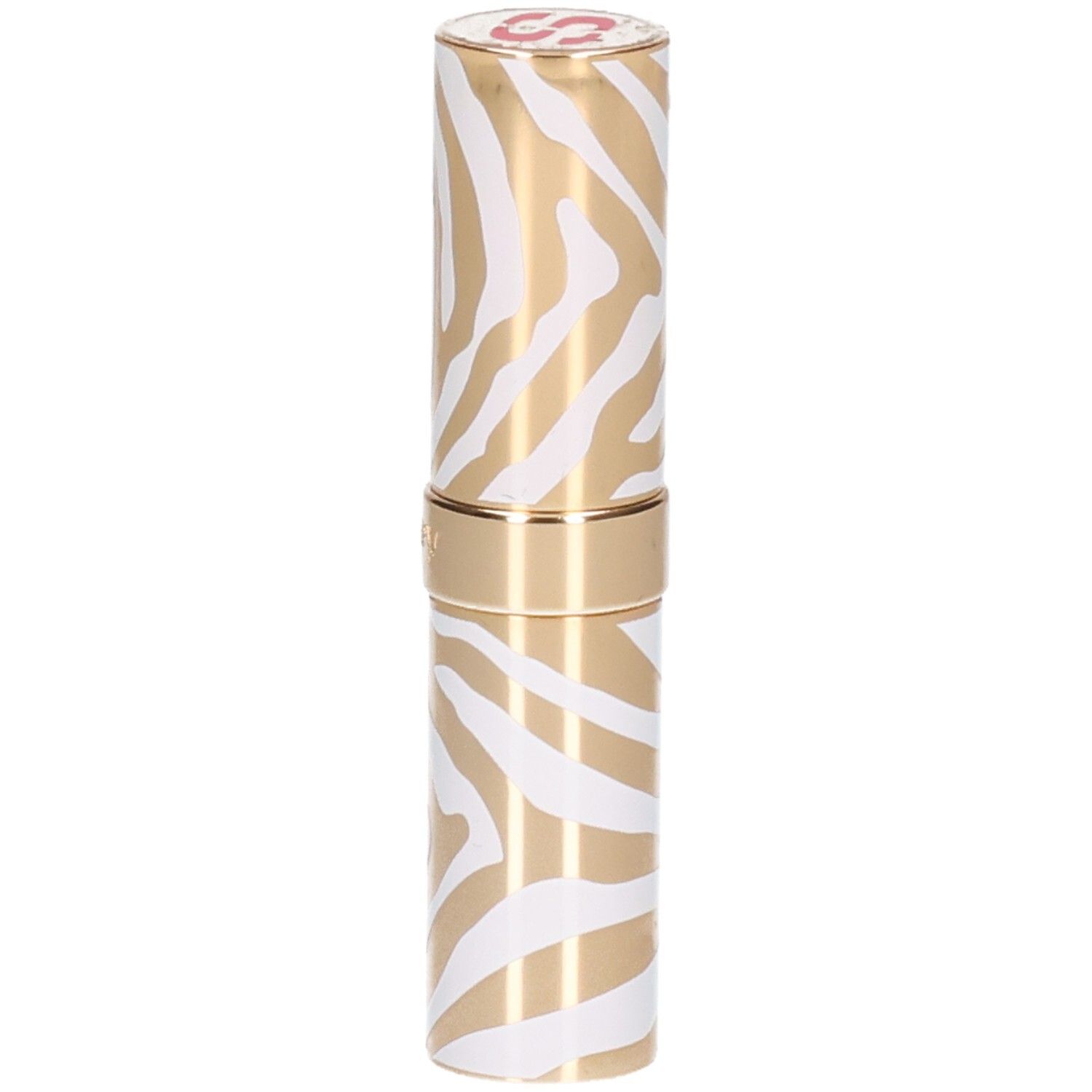 Rouge à lèvres Sisley Phyto Rouge Shine, motif zèbre or et blanc.