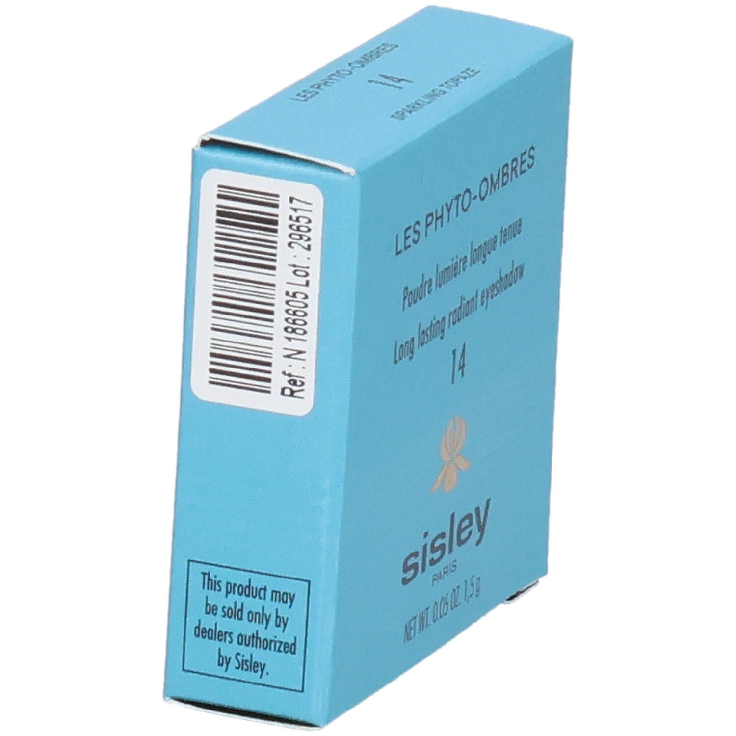 Sisley Les Phyto-Ombres oogschaduw verpakking, achterkant met barcode en productinformatie.