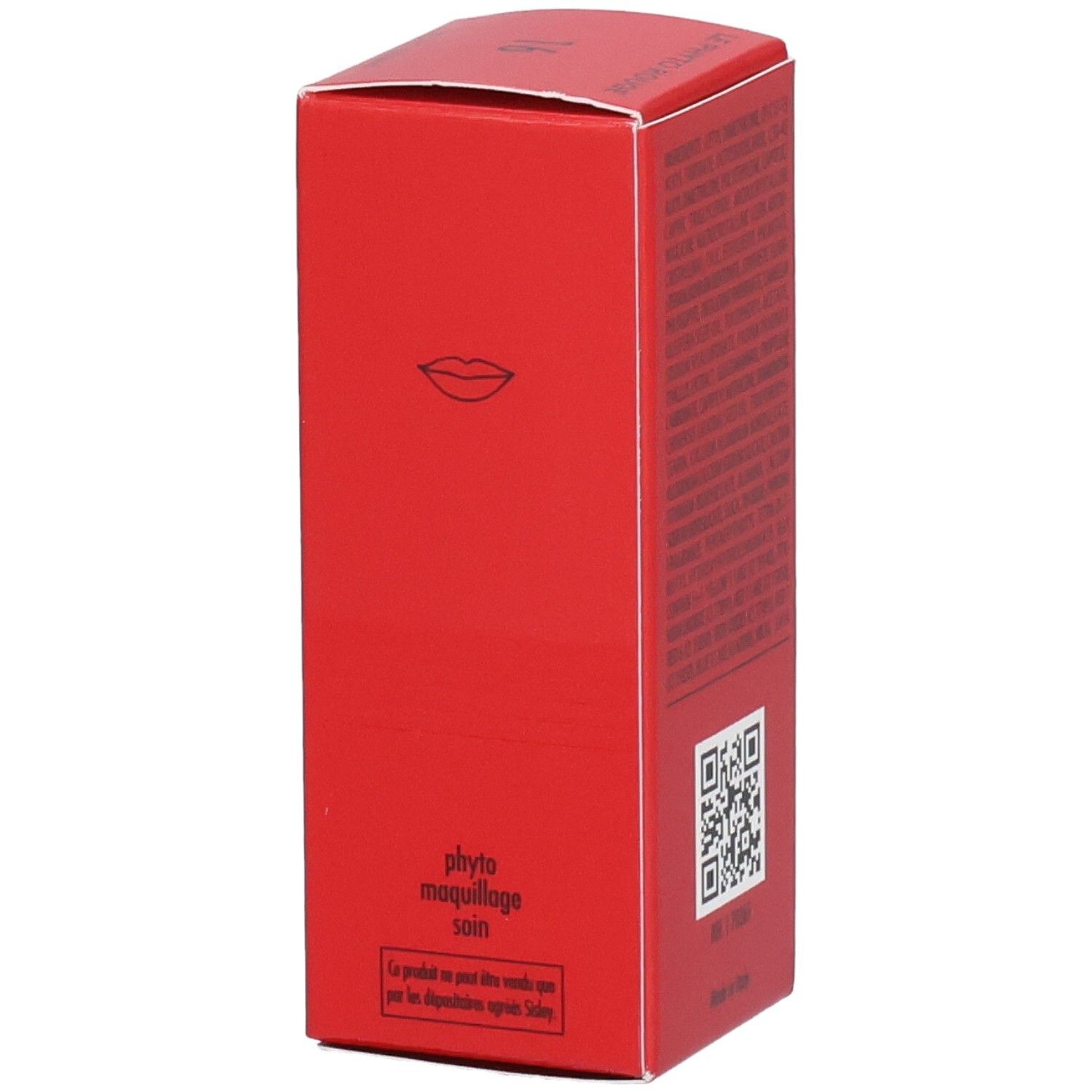 Emballage Sisley Le Phyto Rouge Rouge à lèvres, côté avec symbole lèvres et texte.