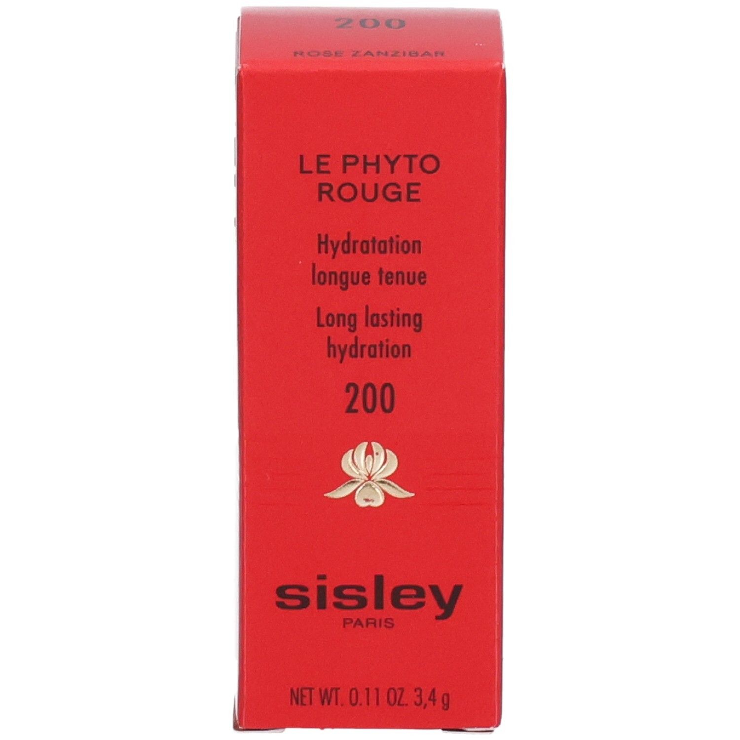 Sisley Le Phyto Rouge 200 Rose Zanzibar verpakking, voorkant met productnaam en merk.
