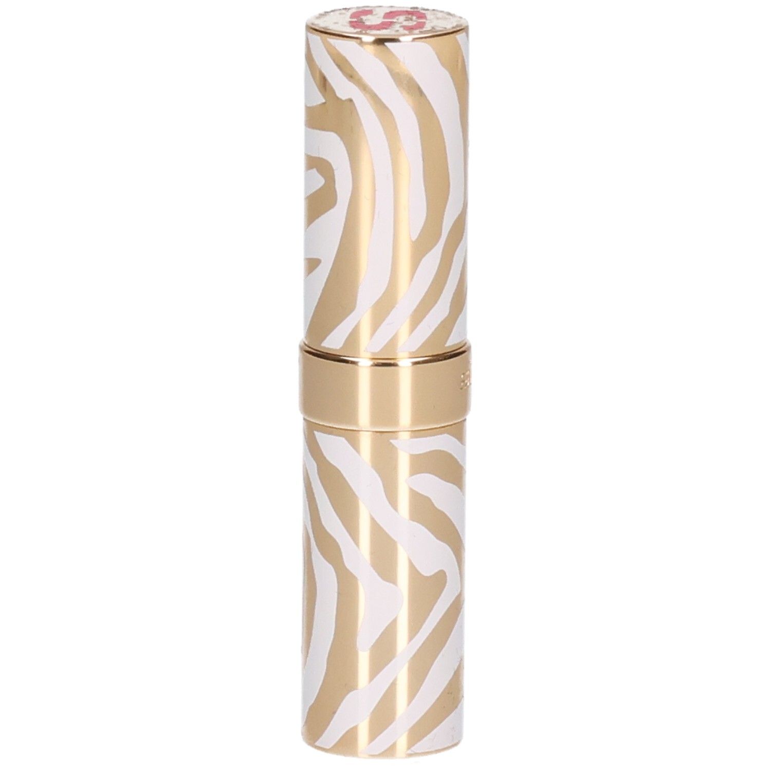 Sisley Phyto Rouge Shine lipstick met goud-wit zebra patroon.