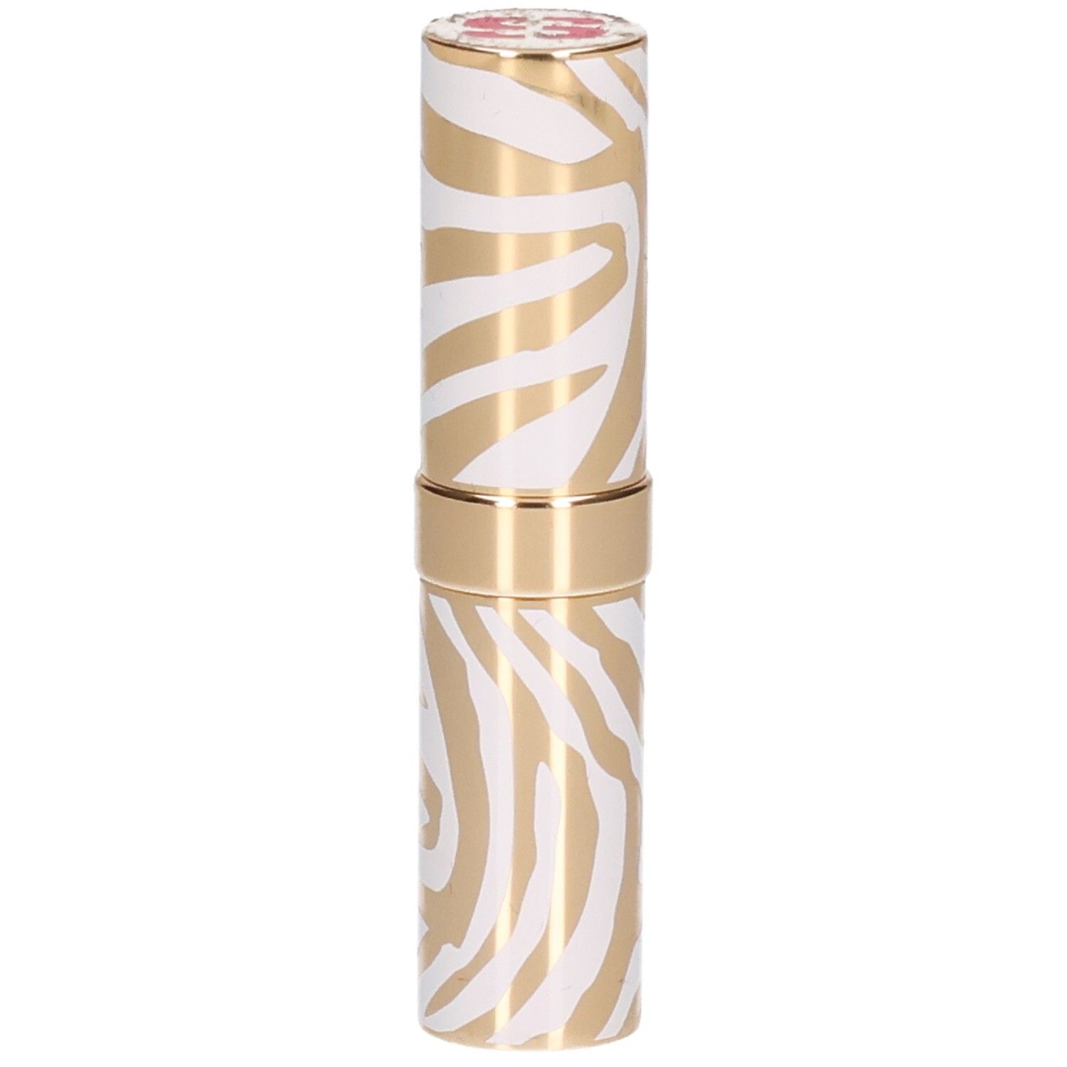Sisley Phyto Rouge Shine lipstick met goud-wit zebra patroon.