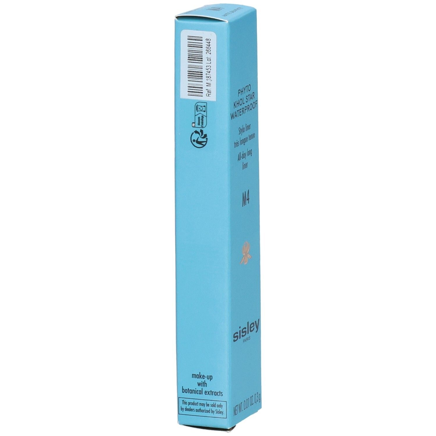 Sisley Phyto-Khol Star Waterproof Eyeliner M4, verso de l'étui bleu.