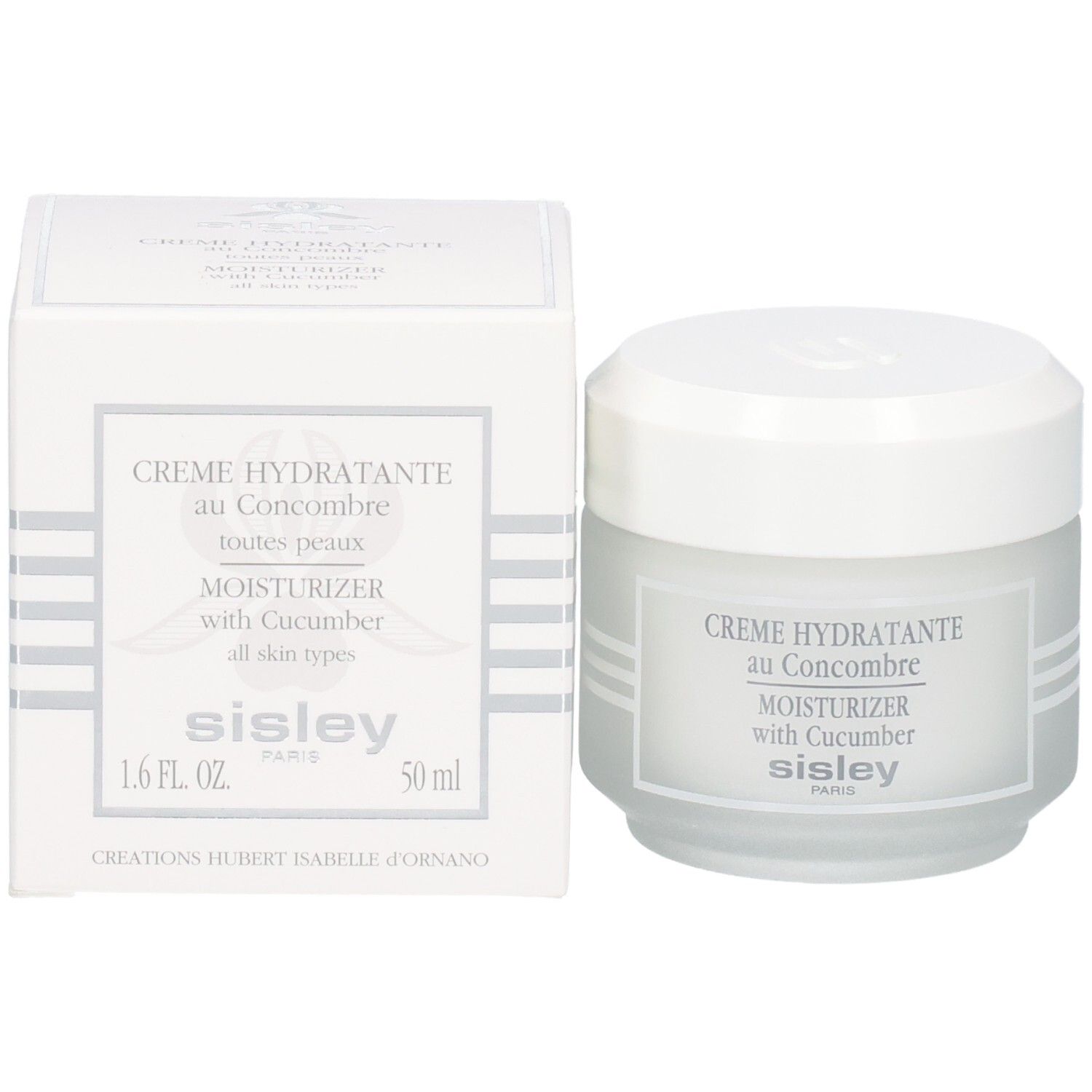 Sisley Creme Hydratante au Concombre, pot et boîte indiquant 50 ml.