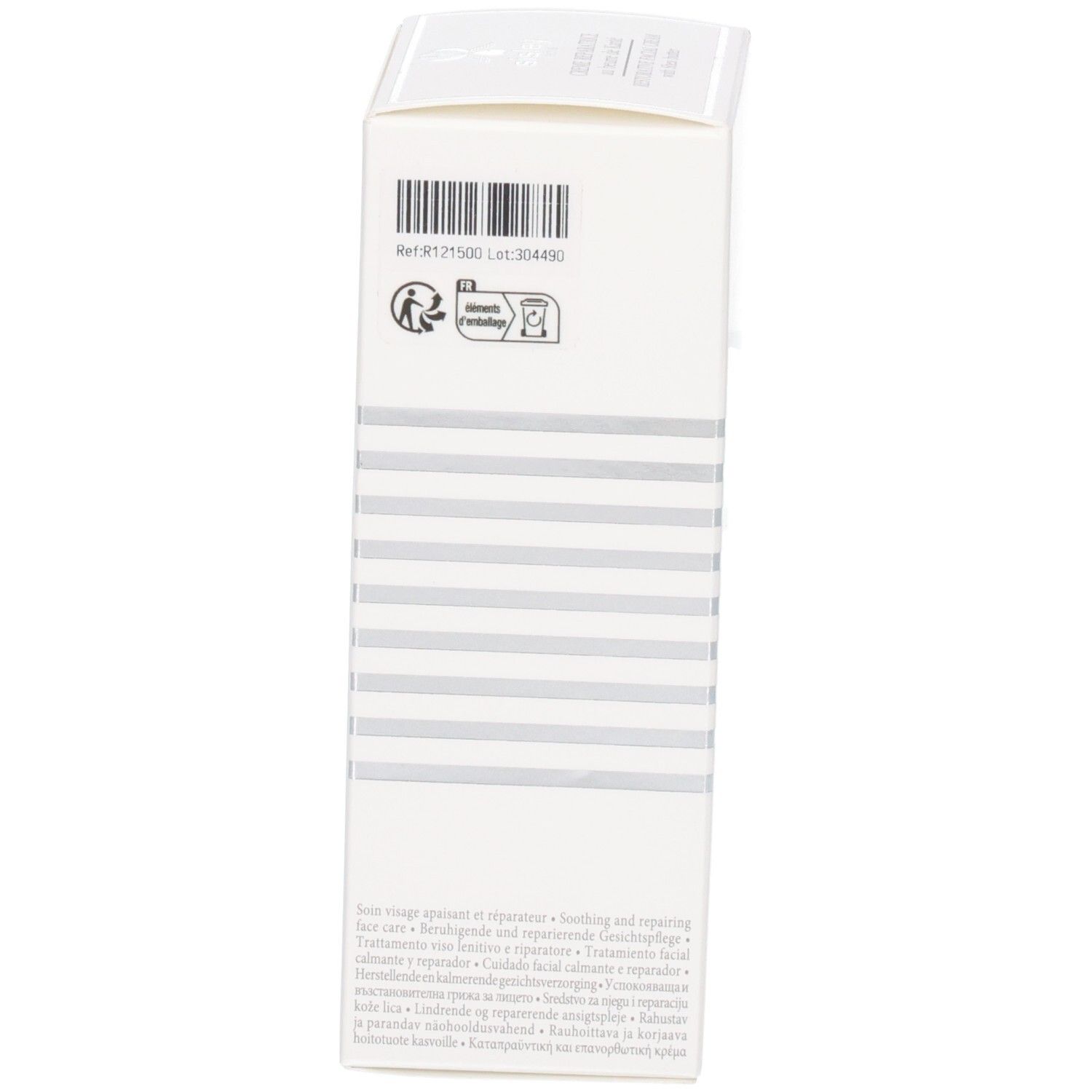 Côté de la boîte Sisley Creme Reparatrice avec symboles et indications de recyclage.