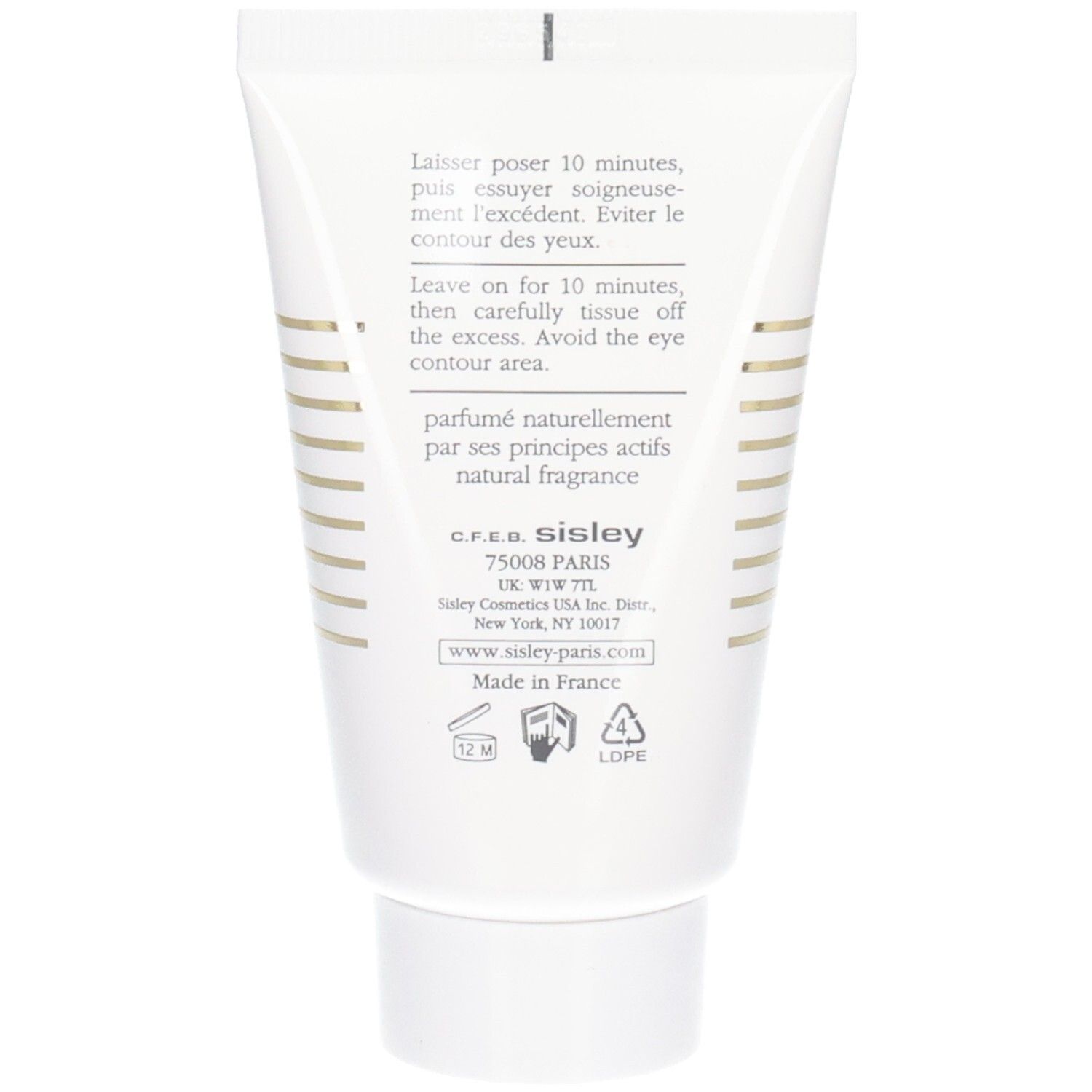 Achterkant van de Sisley Hydra-Flash Formule Intensive tube met instructies.
