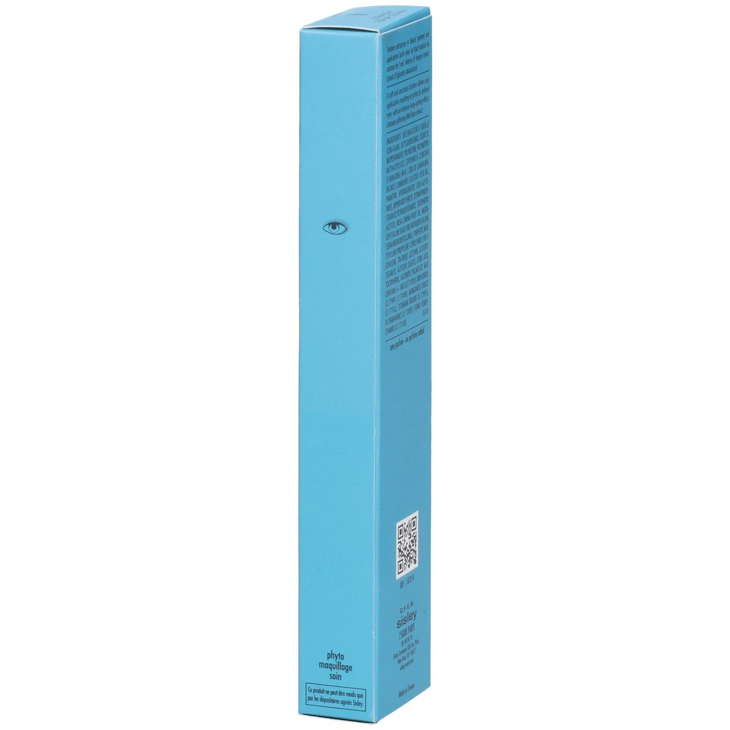 Zijkant van de Sisley Phyto-Khol Perfect Eyeliner doos met oog-symbool en tekst.