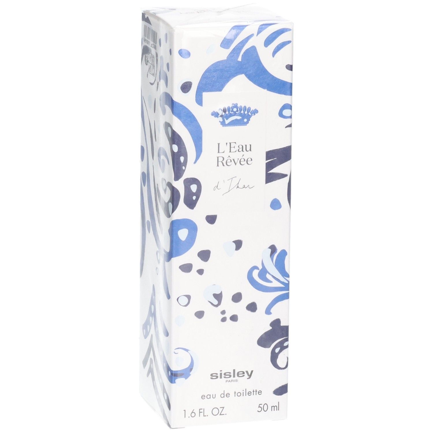 Sisley L'Eau Rêvée d'Ikar Eau de Toilette kartonnen verpakking met blauw patroon.