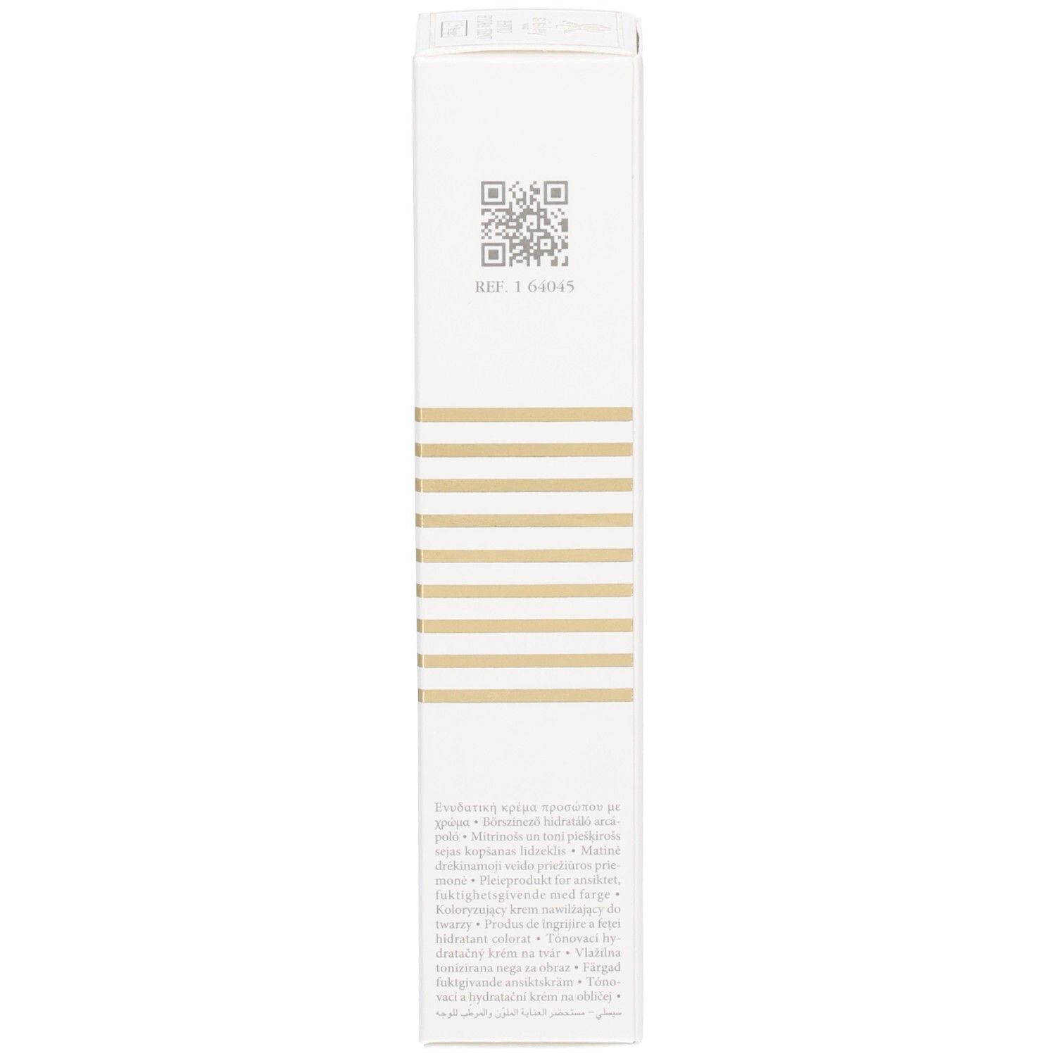 Sisley Phyto-Hydra Teint, zijaanzicht van de verpakking met QR-code en referentienummer.