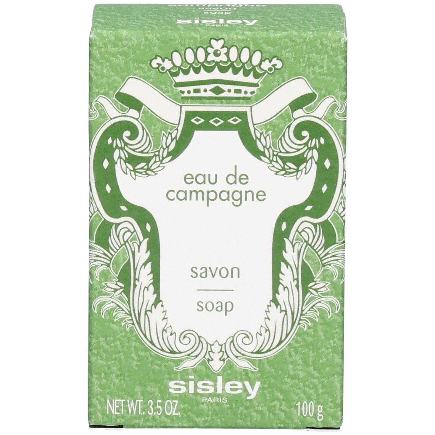 Doos Sisley Eau de Campagne Savon Parfumé, voorkant met logo en productnaam.