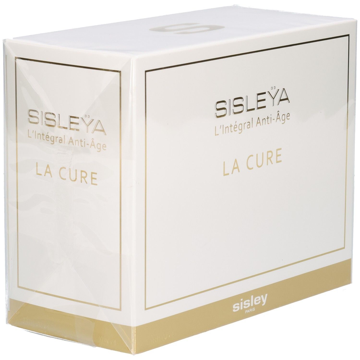 Sisley La Cure Anti-Aging verpakking, vooraanzicht met gouden band.