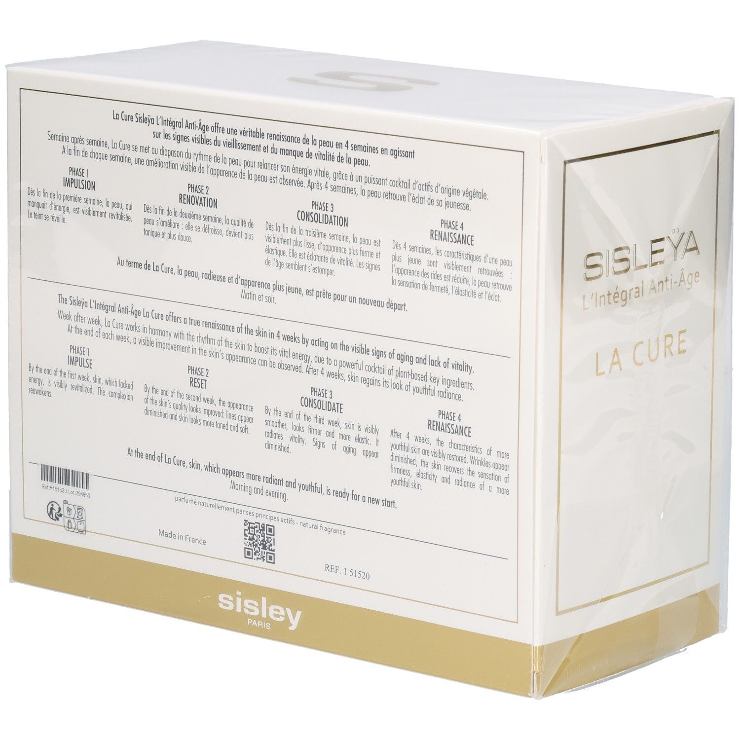 Sisley La Cure Anti-Aging verpakking, achterkant met gebruiksinstructies.