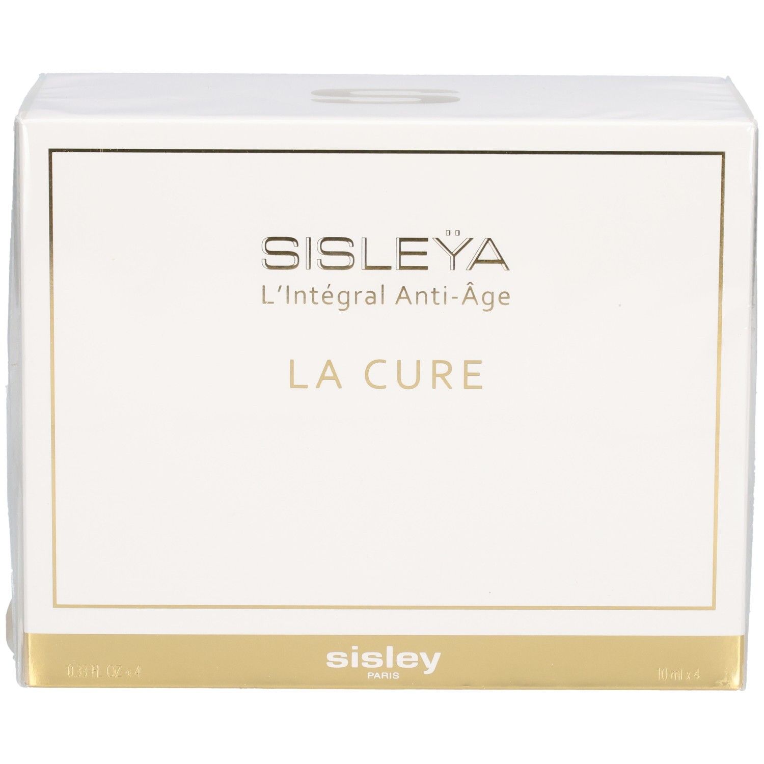 Sisley La Cure Anti-Aging verpakking, vooraanzicht met gouden band.