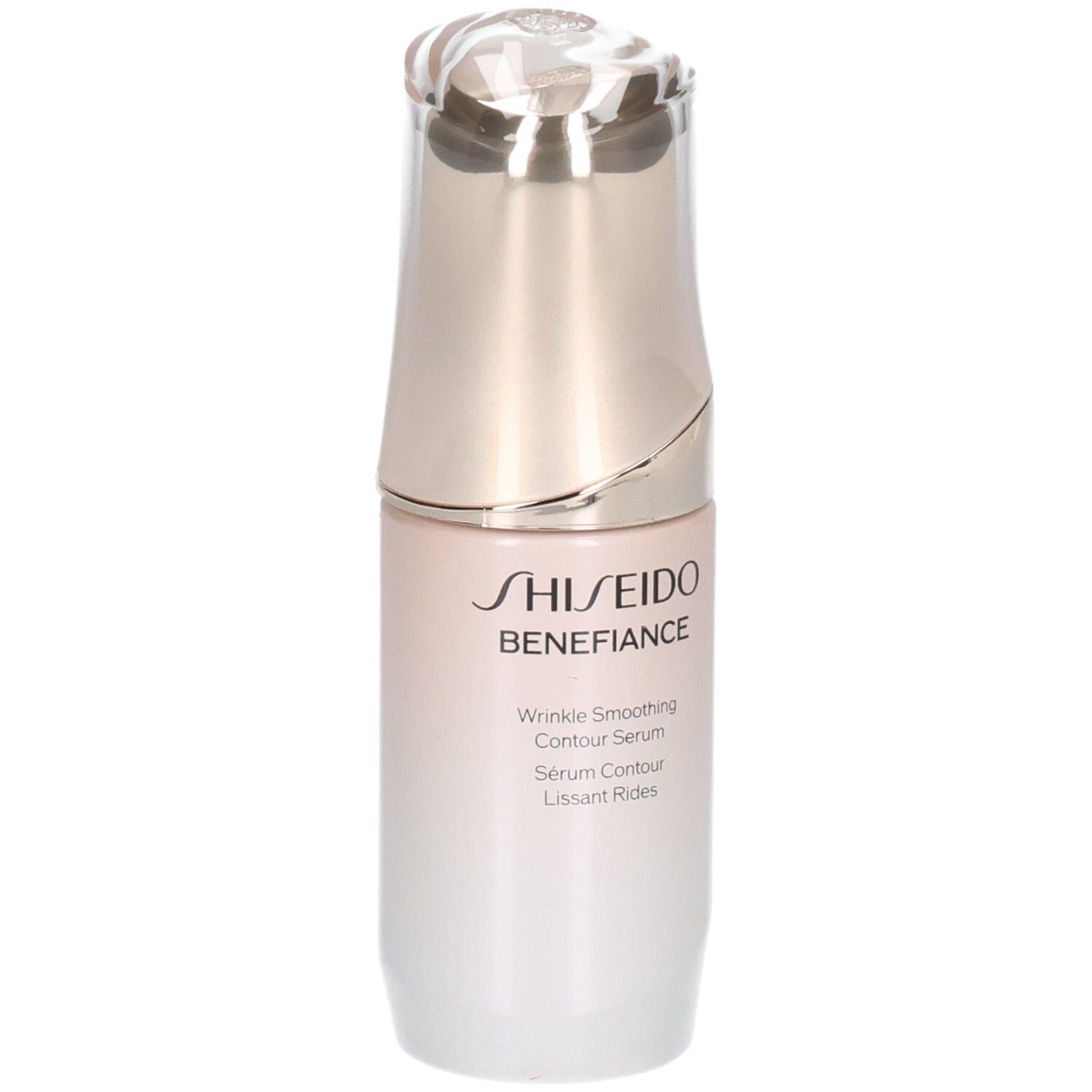 Shiseido Benefiance rimpelgladmakend contourserum in een elegante fles met pompdispenser.