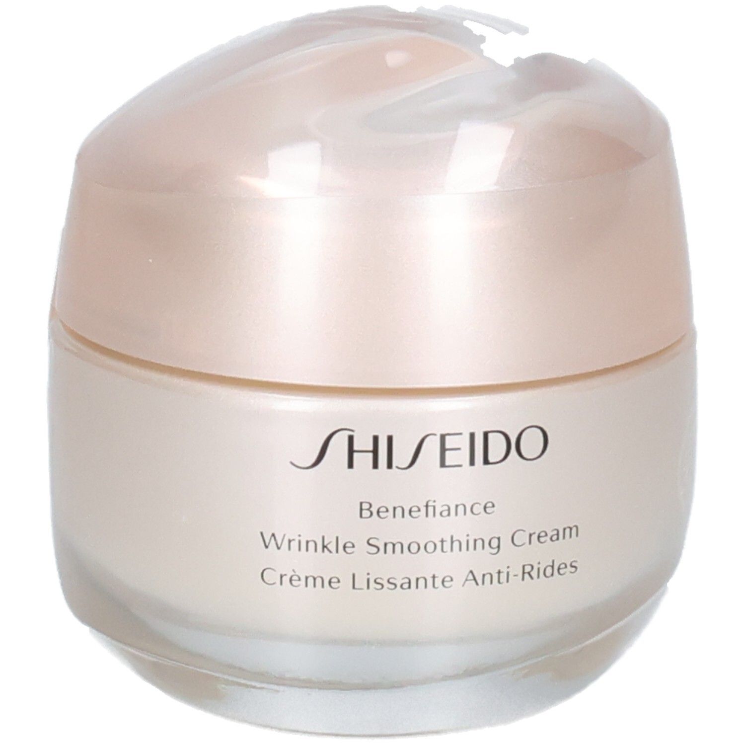 Shiseido Benefiance rimpel gladmakende crème in een crèmekleurige pot met zilverkleurig deksel.