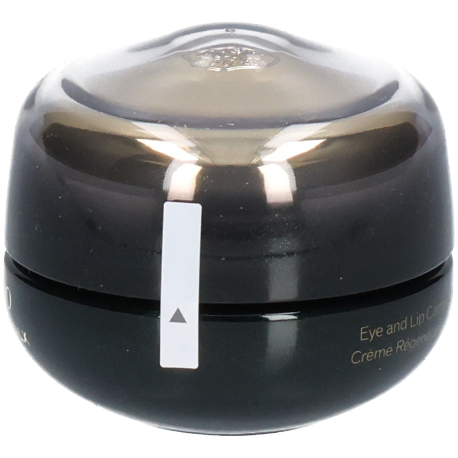 Crème régénérante contour yeux et lèvres Shiseido Future Solution LX, pot noir avec étiquette blanche.