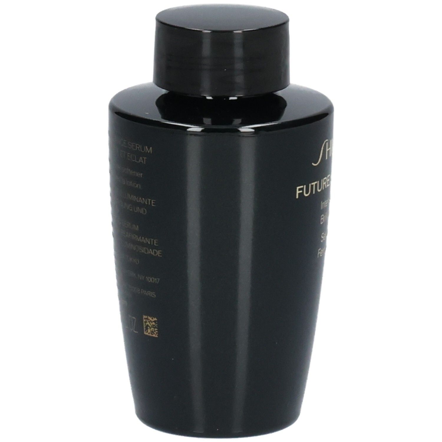 Achterkant van de Shiseido Future Solution LX Intensieve Serum fles met tekst.