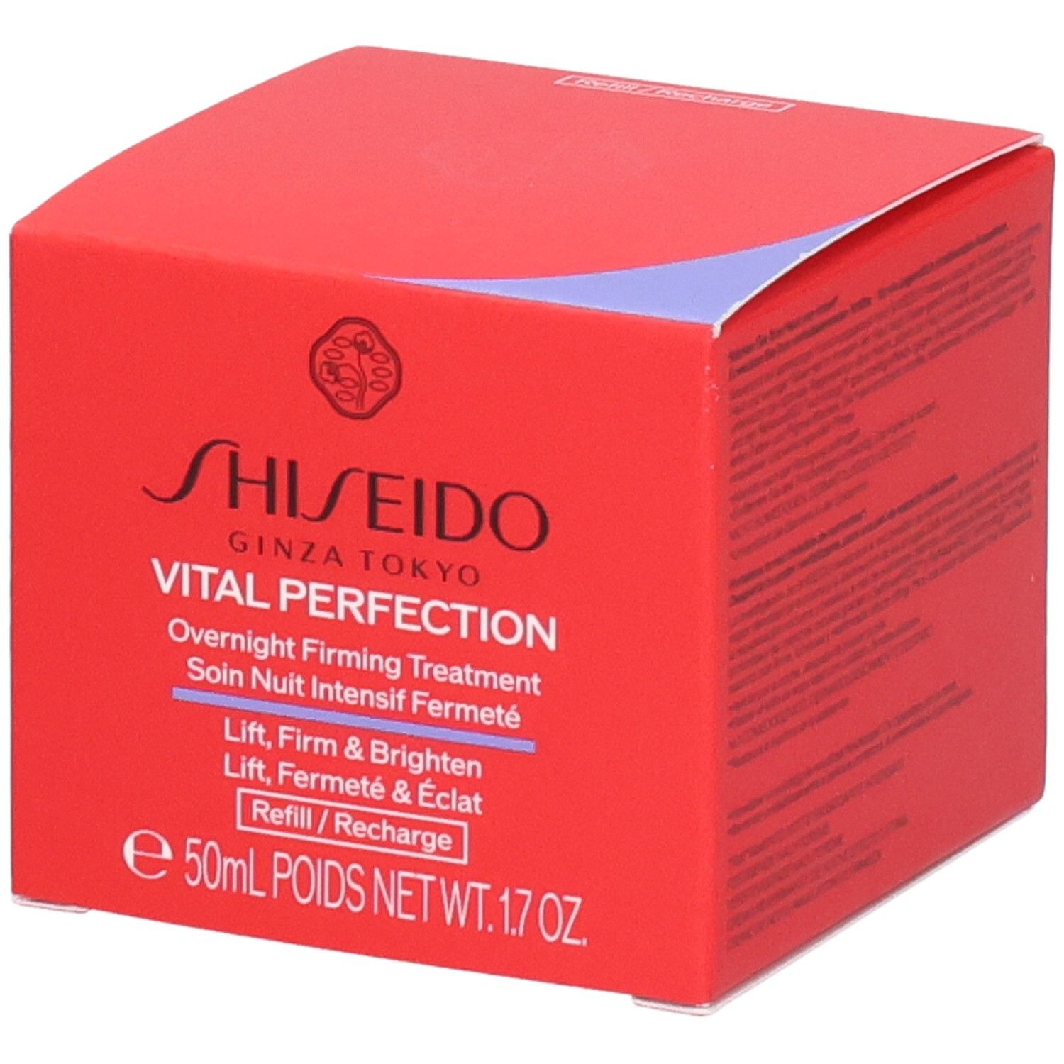 Recharge Shiseido Vital Perfection Soin Nuit Intensif Fermeté, 50ml.