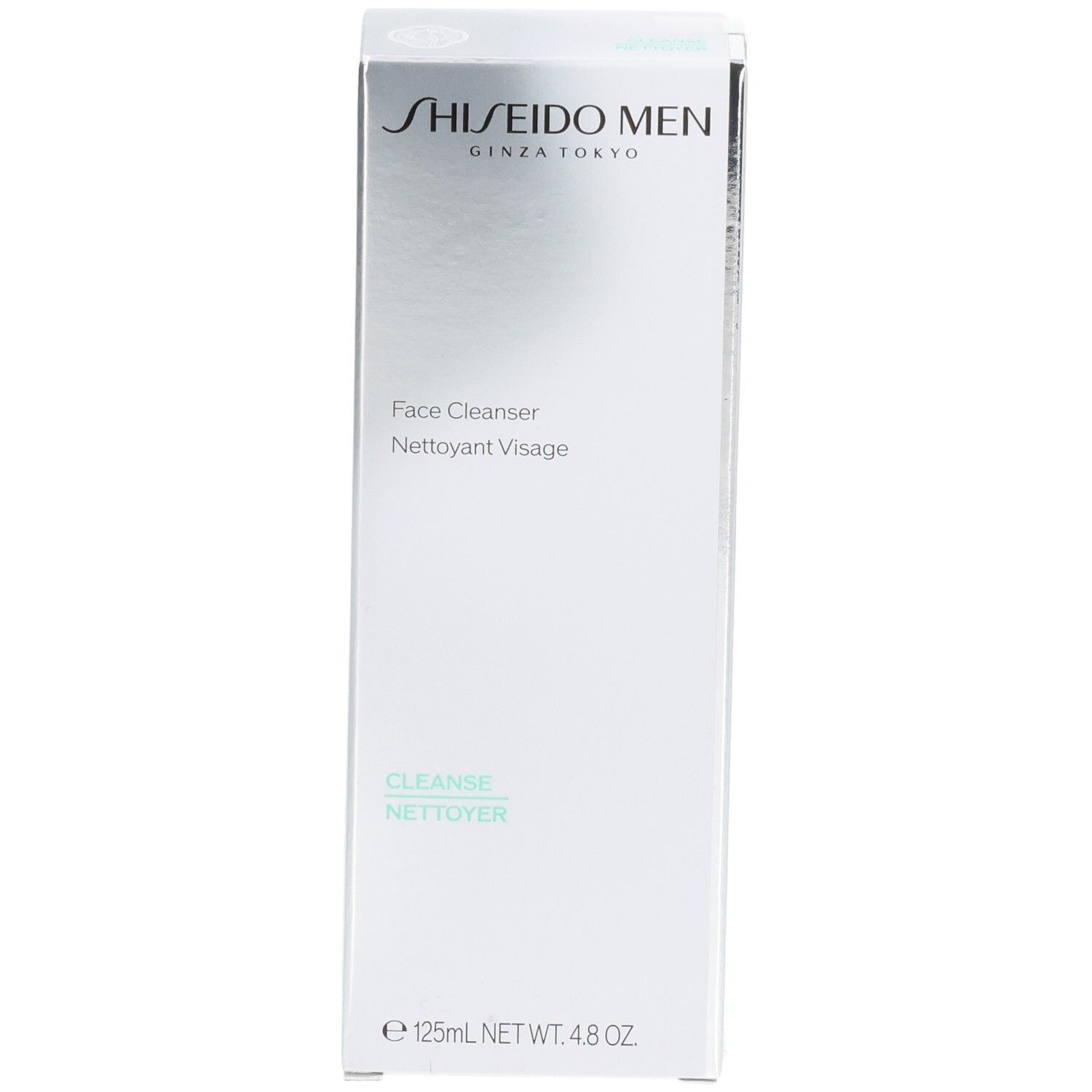 Shiseido Men Gezichtsreiniger in een zilverkleurige verpakking. 125 ml.