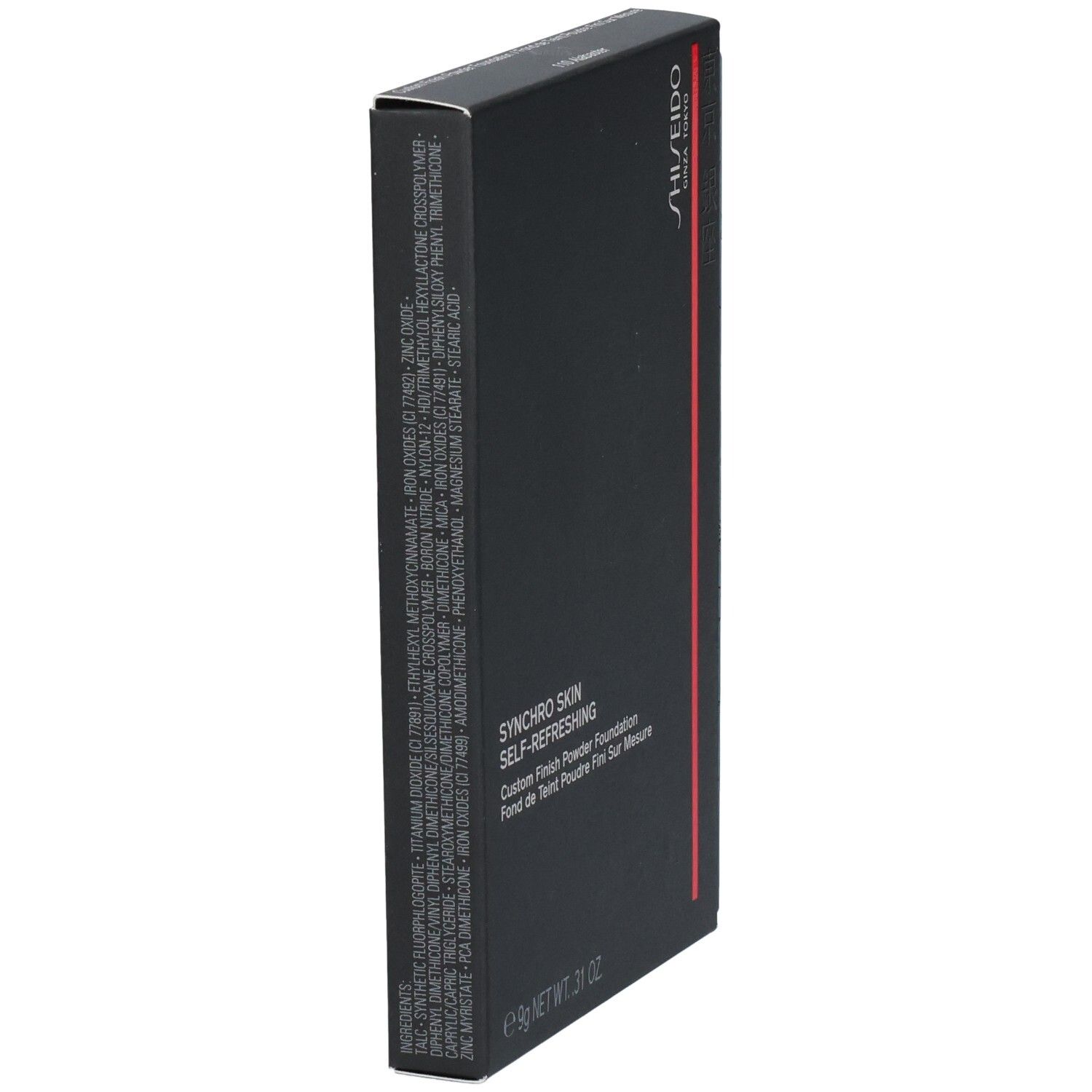 Zwarte Shiseido verpakking voor "SYNCHRO SKIN SELF-REFRESHING". 9g.