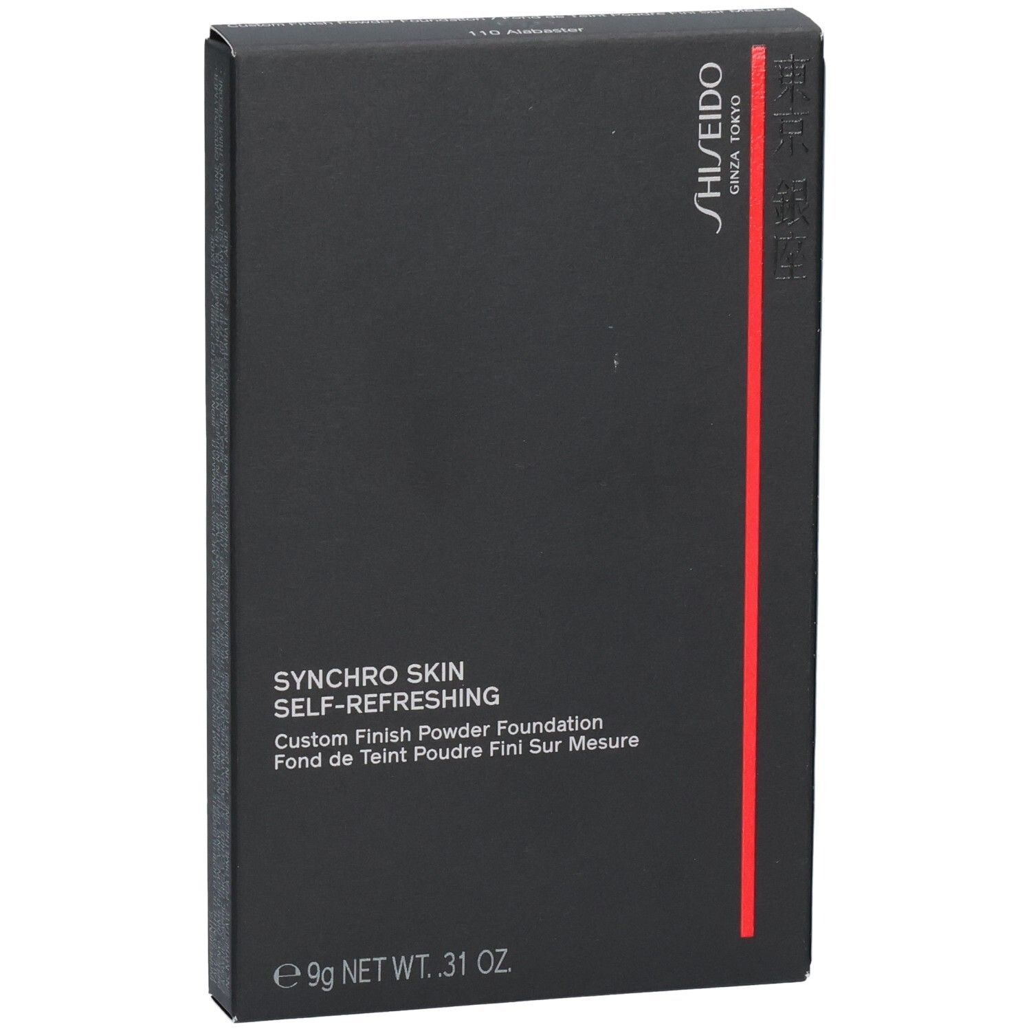 Zwarte Shiseido verpakking voor "SYNCHRO SKIN SELF-REFRESHING". 9g.