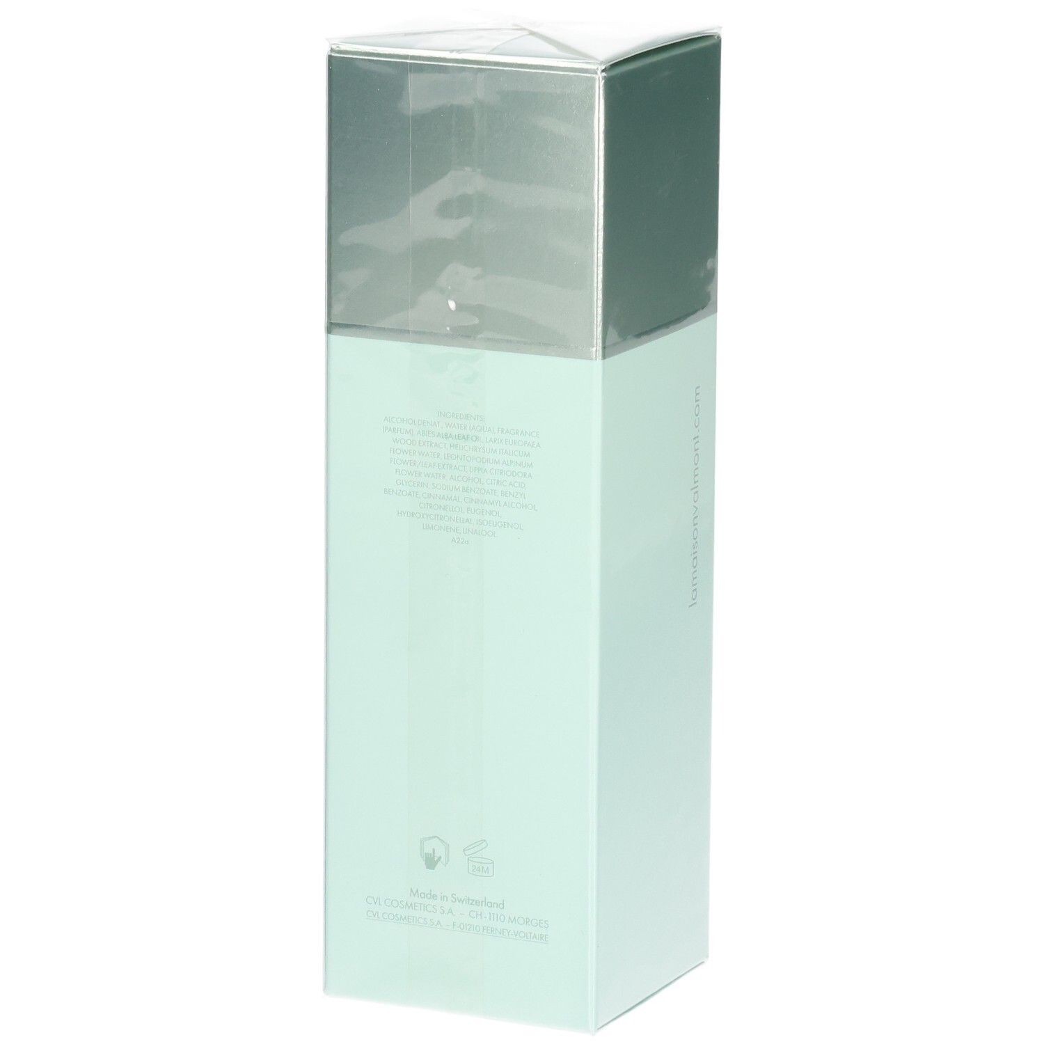 Emballage VALMONT Eau By Valmont Vitalizing Body Mist, dos.