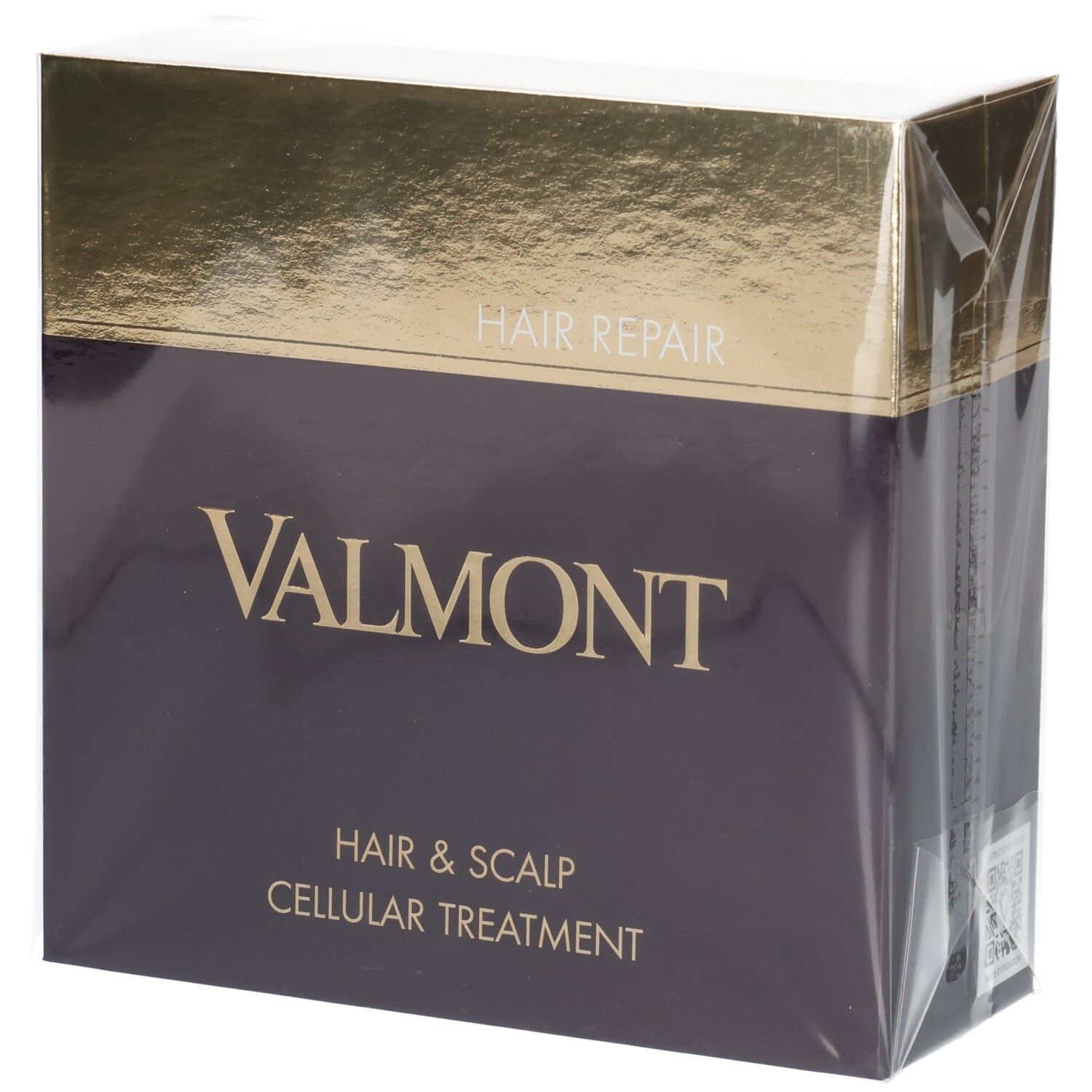 Boîte VALMONT Hair & Scalp Cellular Treatment, impression dorée et foncée.