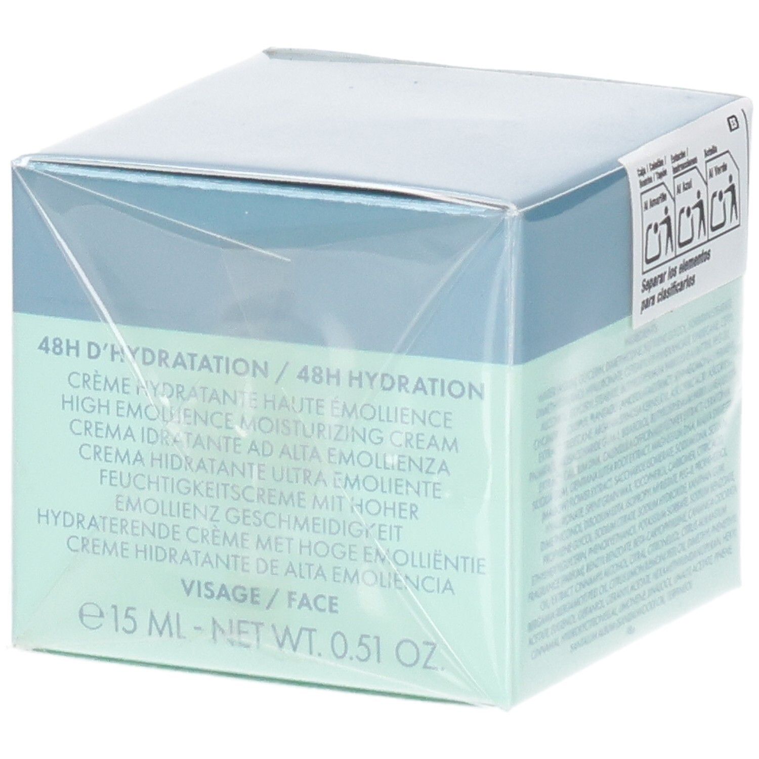 Emballage VALMONT Hydra³ Charging Cream. 15ml. Crème hydratante haute émollience.