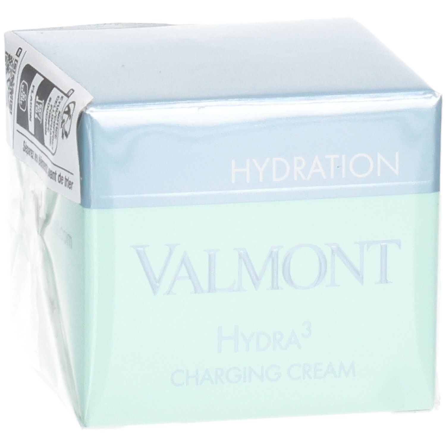 Emballage VALMONT Hydra³ Charging Cream. Hydratation 48h.