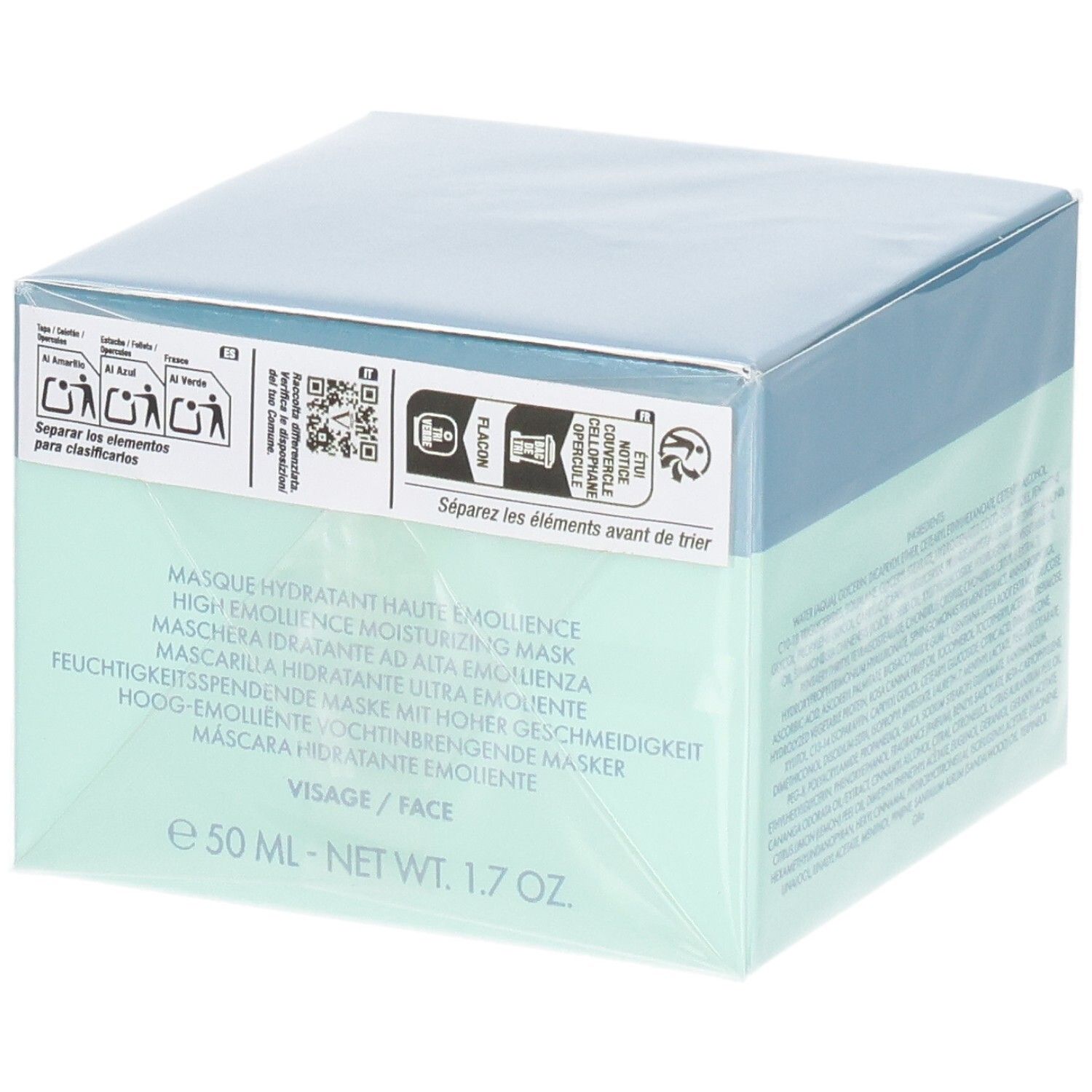 Valmont Hydra³ Mask verpakking, voorkant met productnaam en volumeaanduiding.