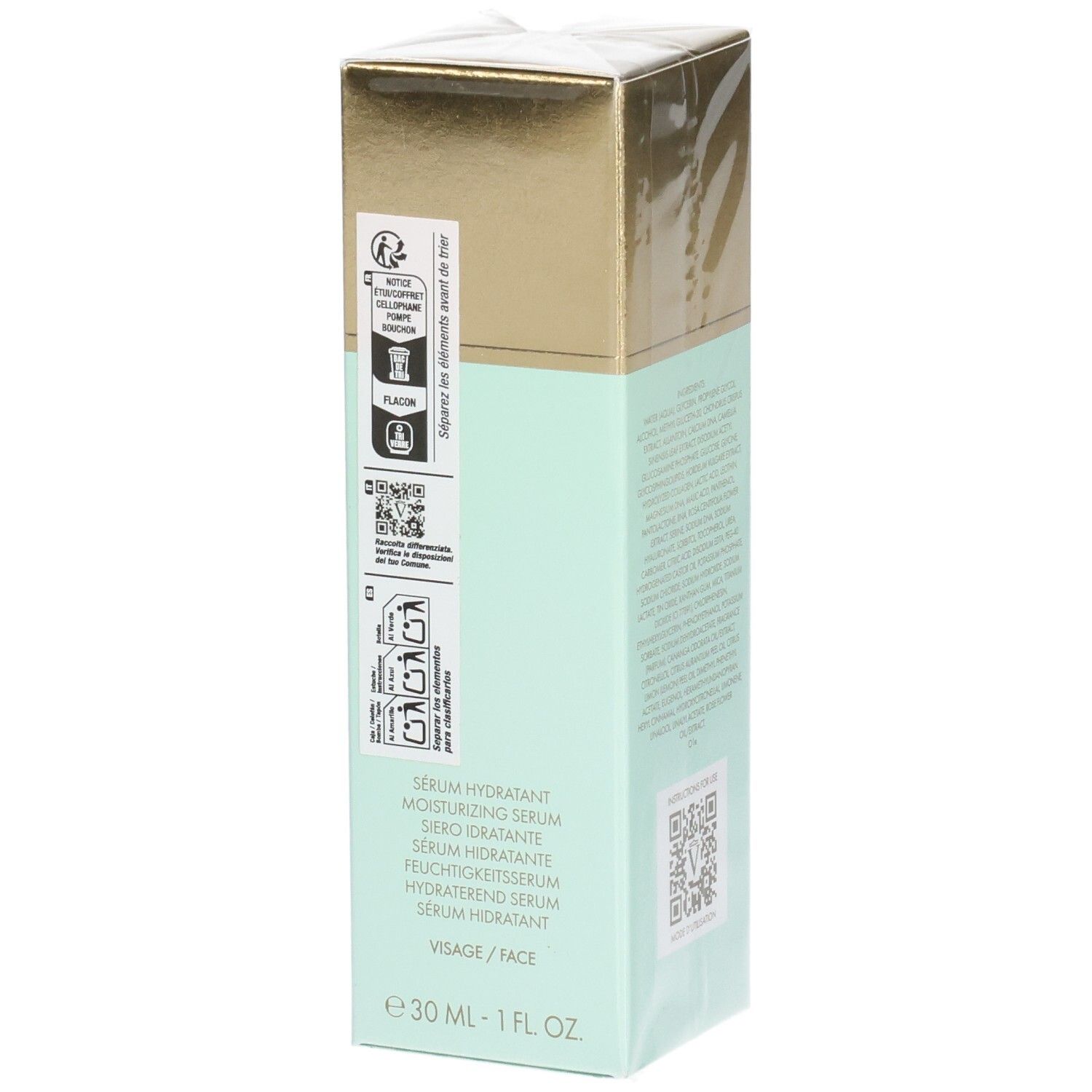 Valmont Hydra³ Regenetic Serum doos. Voorkant met productnaam en volume.