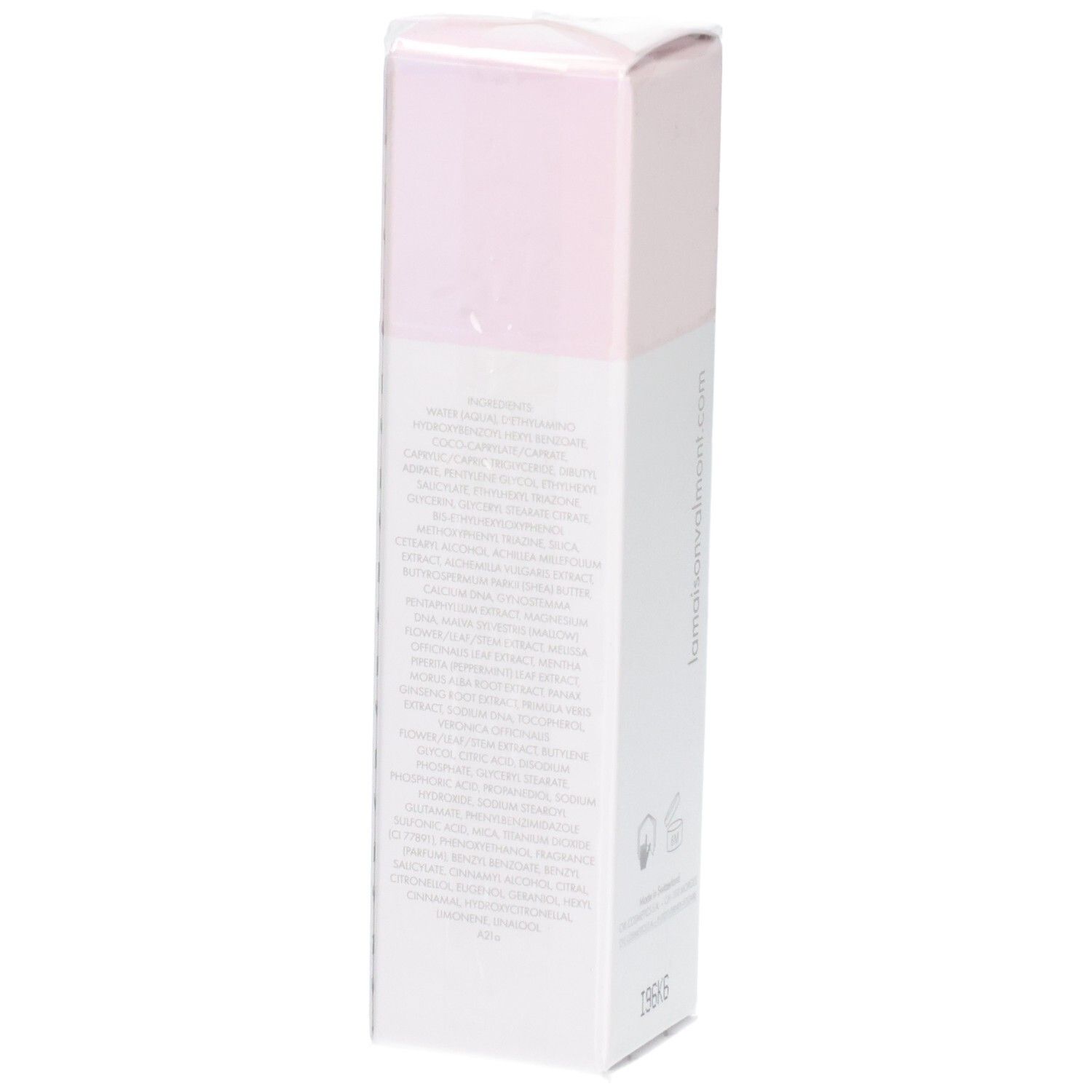VALMONT LumiCity Crème de jour SPF 50, 15 ml, verso avec ingrédients.