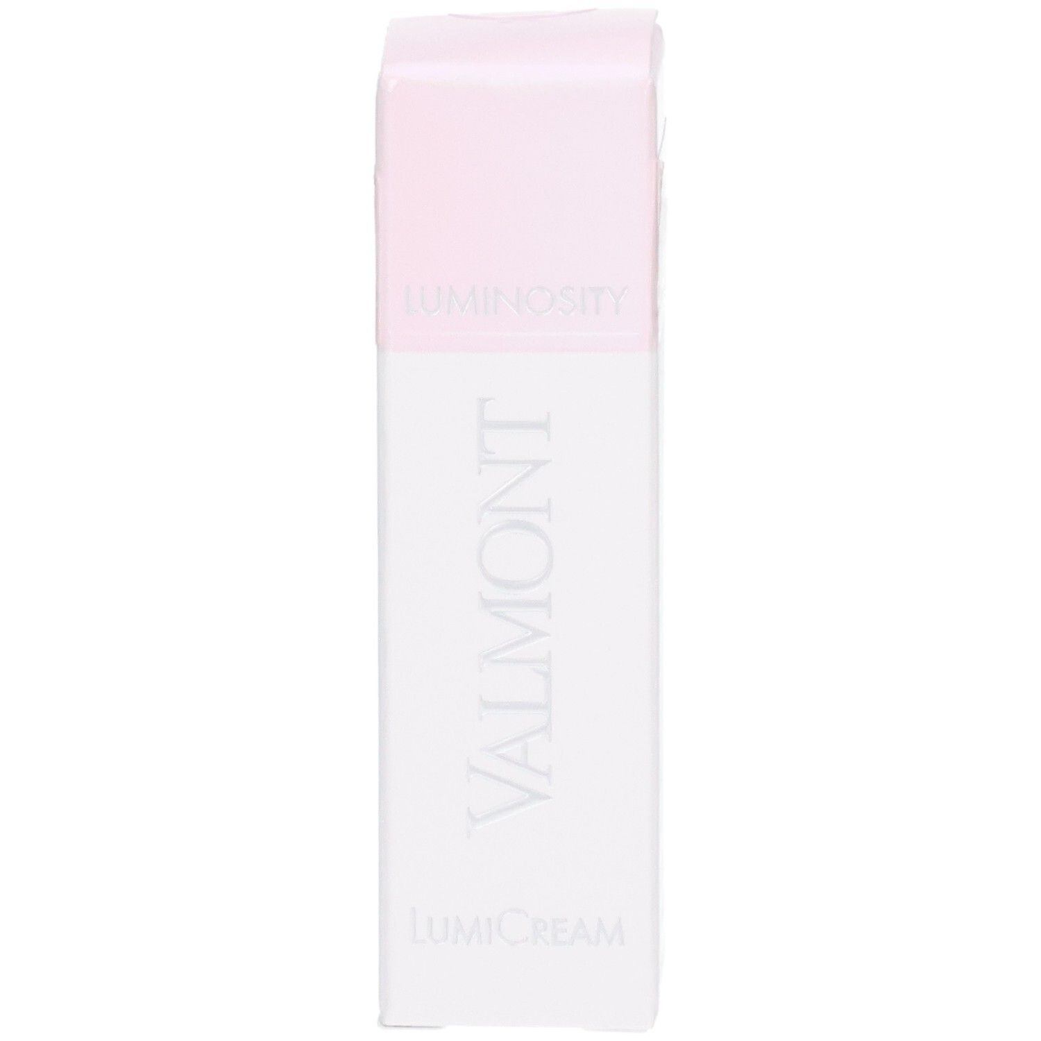 Boîte VALMONT LumiCream, face avant avec nom de marque et ligne de produits.