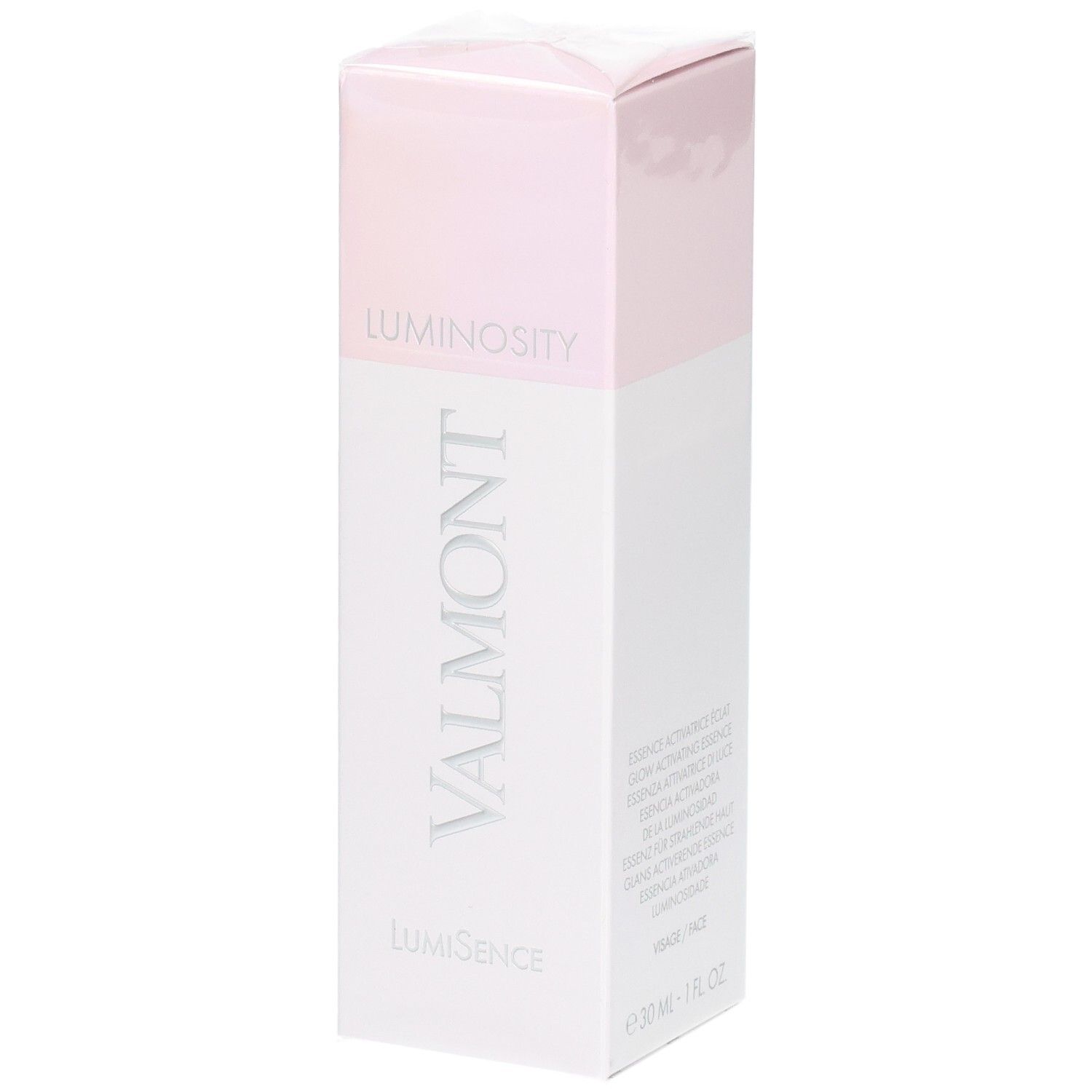 Boîte Valmont Luminosity : blanc avec accents roses, 30ml.