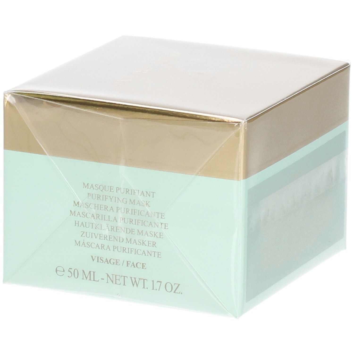 Valmont Masque Purifiant à l'argile, emballage, face avant avec nom du produit et taille.