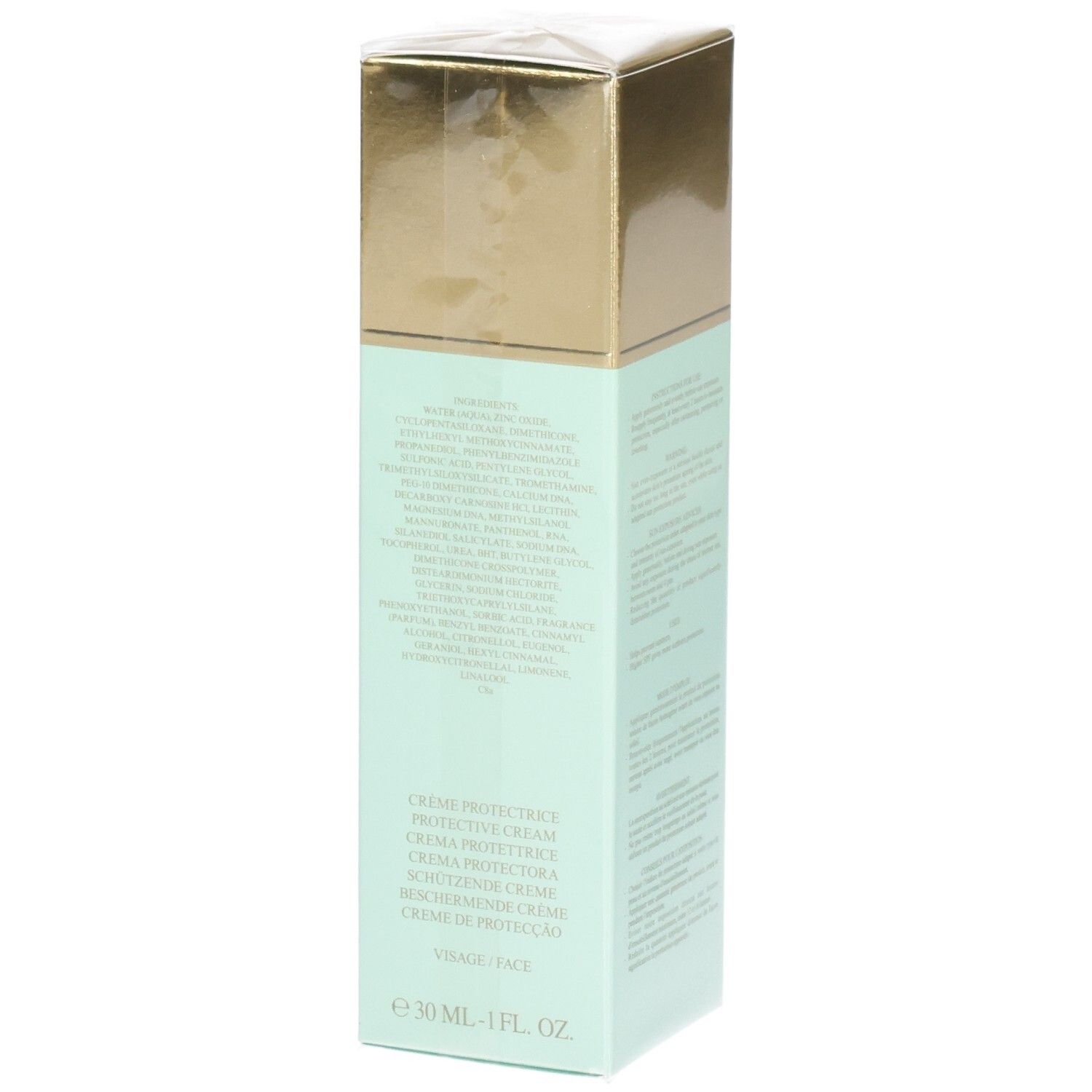 Emballage Valmont Restoring Perfection SPF50 avec liste des ingrédients.