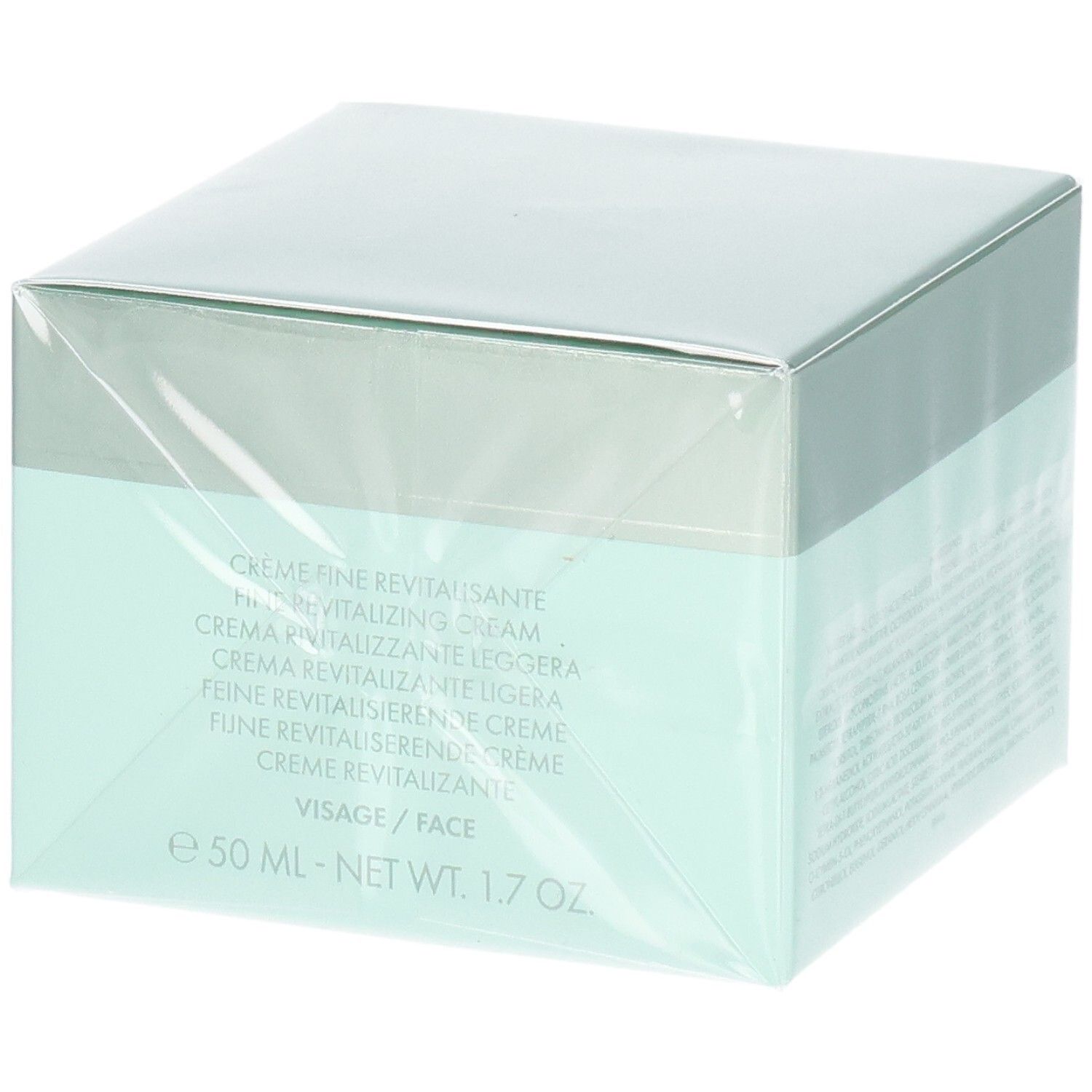 VALMONT Vital 24 Hour Light Crème verpakking. Zijkant met productnaam in meerdere talen en maatindicatie 50 ml.