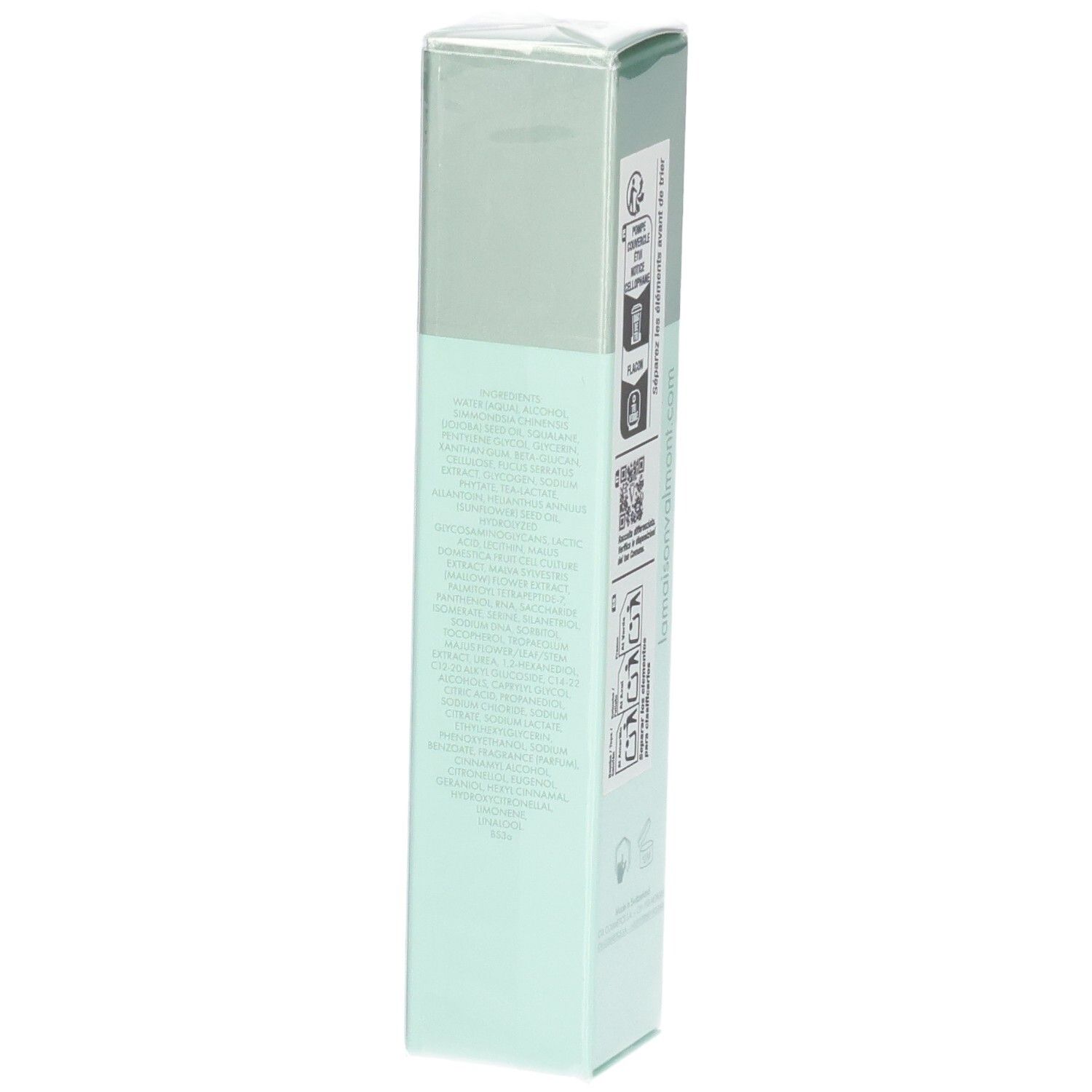 VALMONT Vital B. Serum verpakking, achterkant met gedetailleerde informatie.