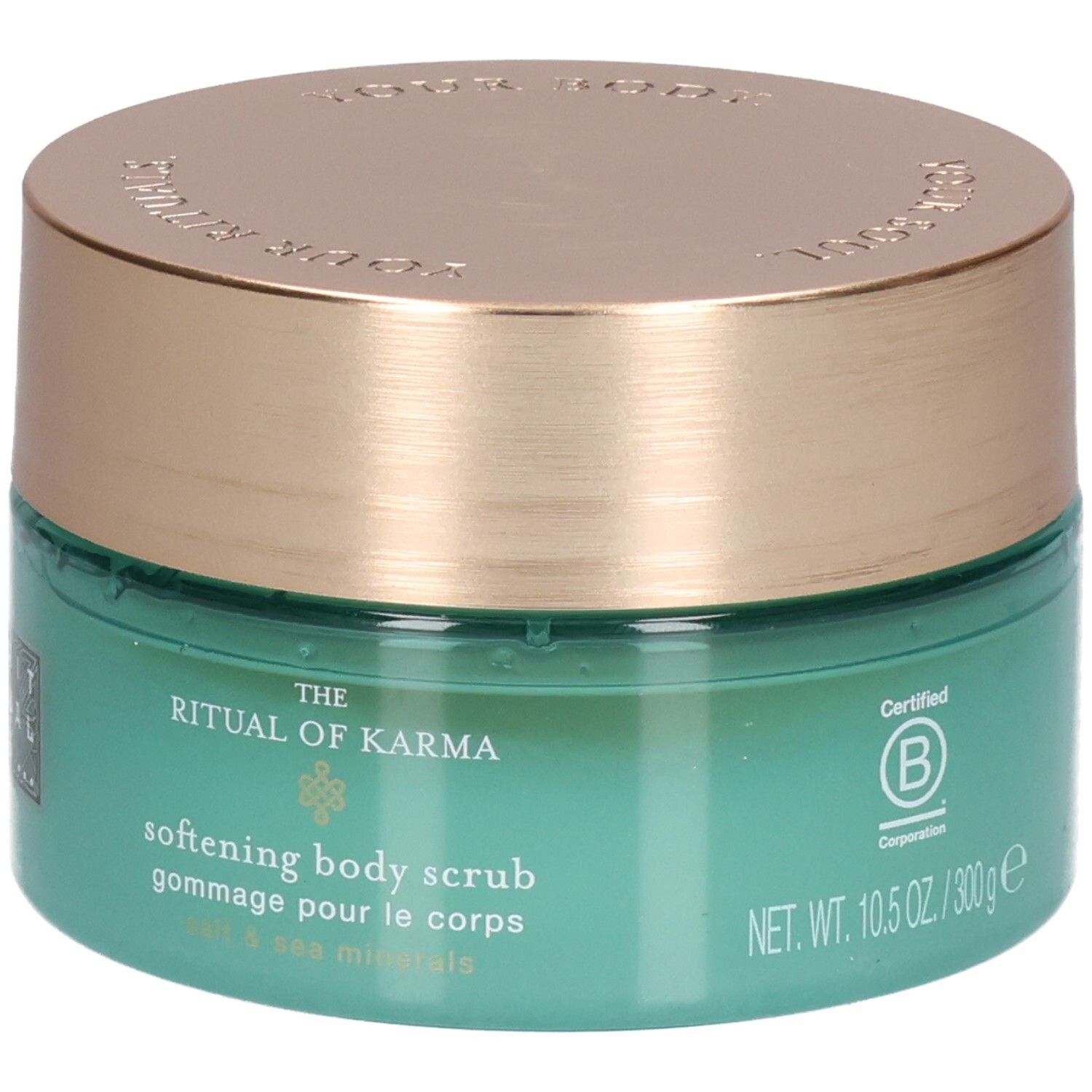 RITUALS The Ritual of Karma body scrub met zout & zee mineralen, 300g, B Corp gecertificeerd.