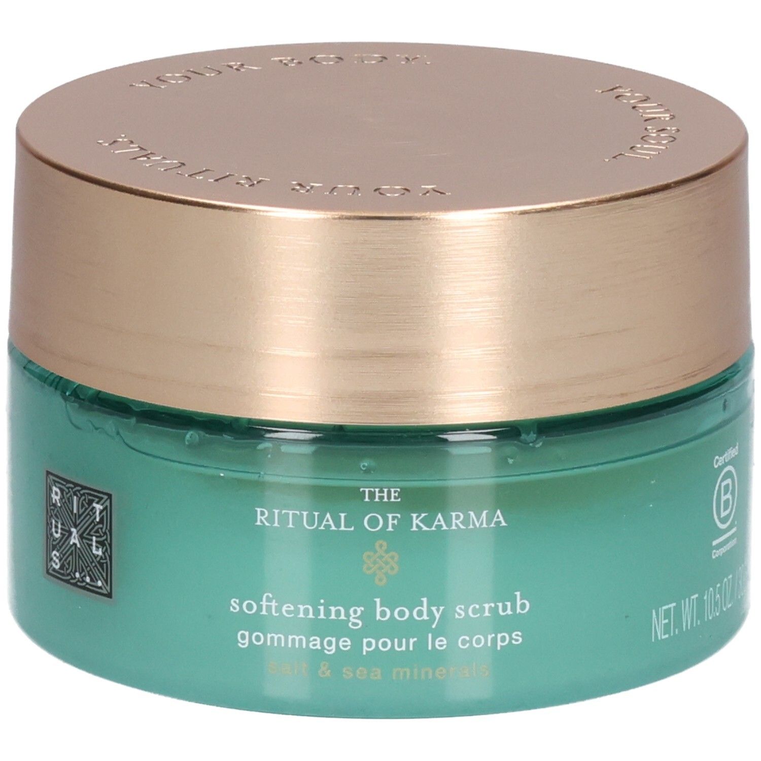 RITUALS The Ritual of Karma body scrub met zout & zee mineralen, 300g, B Corp gecertificeerd.