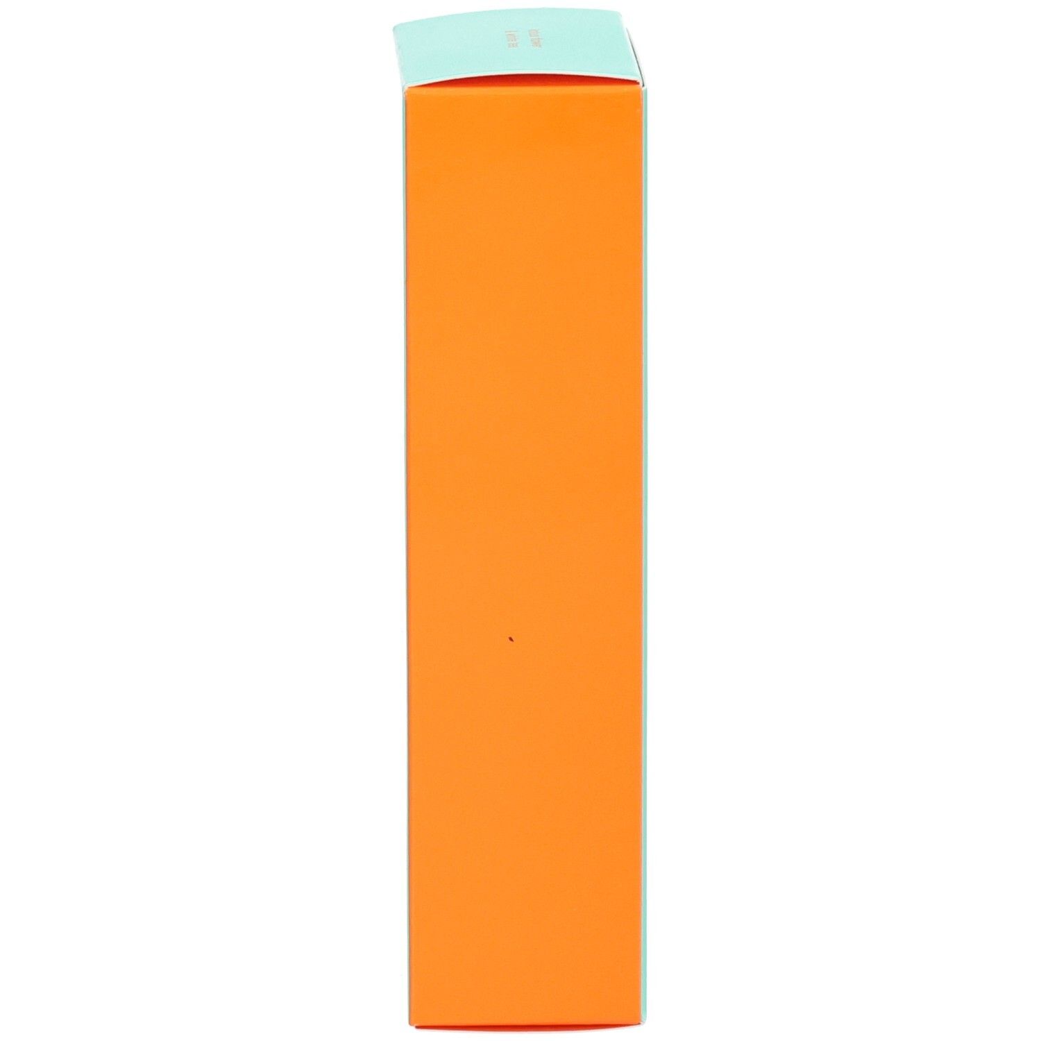 Arrière d'une boîte en carton turquoise pour crème solaire visage SPF 50. Contient les ingrédients.