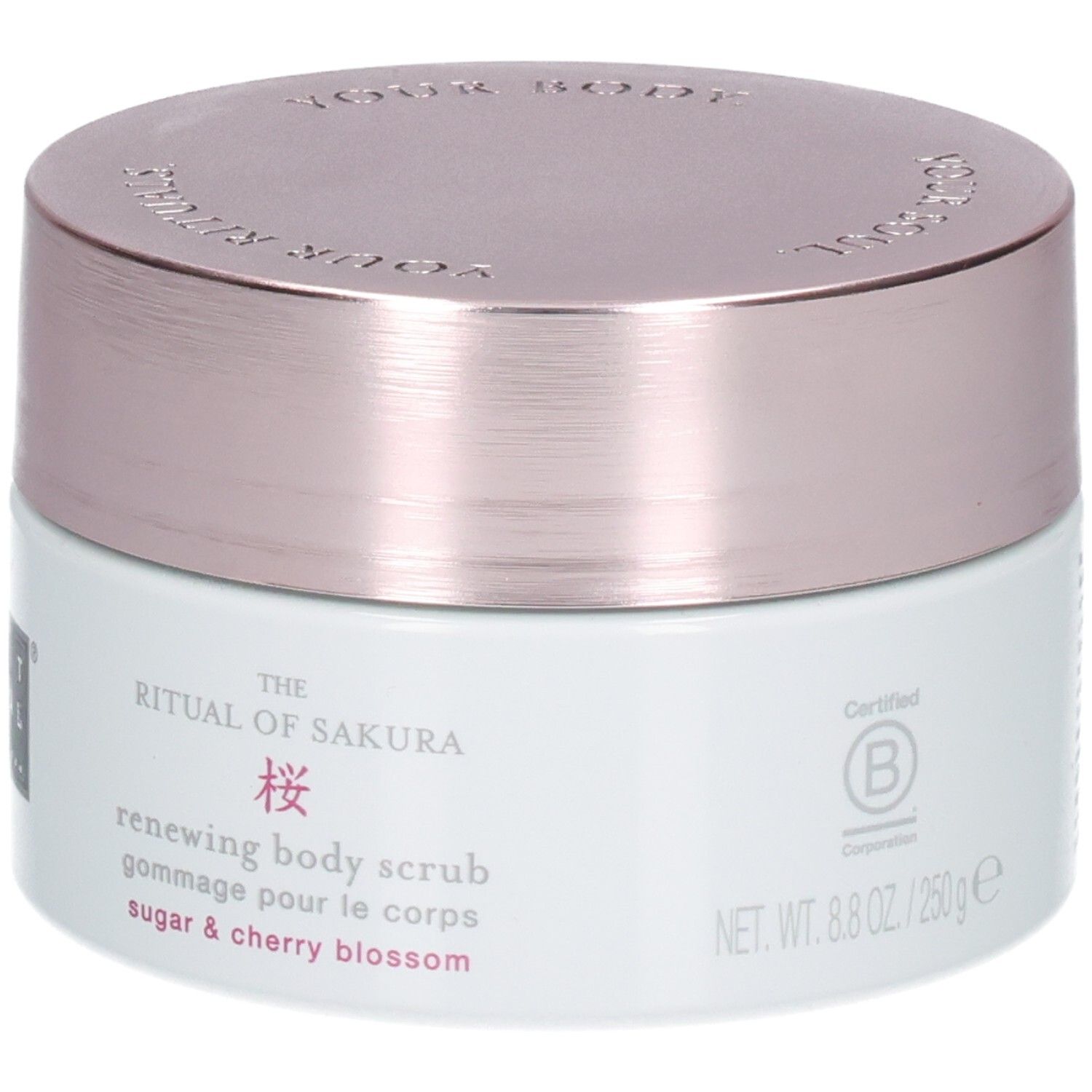Gommage corps RITUALS The Ritual of Sakura, 250g, avec certification B Corp.