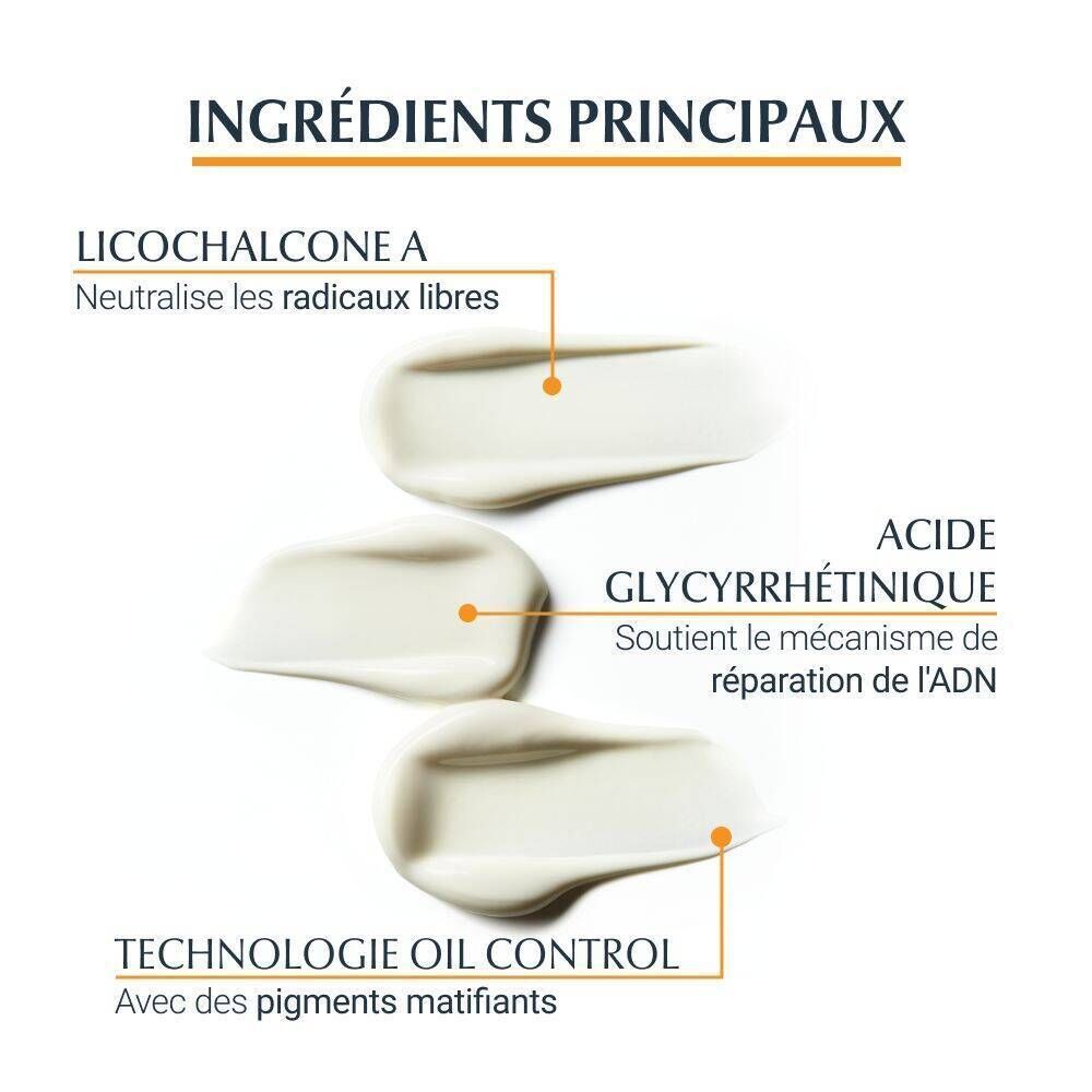 Trois bandes crémeuses. Texte : LICOHALCONE A, GLYCYRRHÉTINIQUE, TECHNOLOGIE OIL CONTROL.