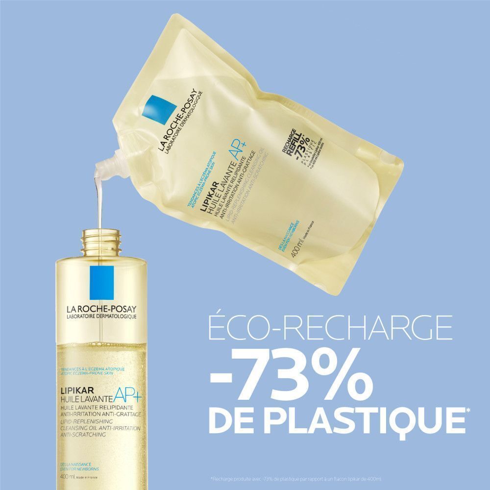 Recharge La Roche-Posay Lipikar AP+ Huile Lavante. -73% de plastique.