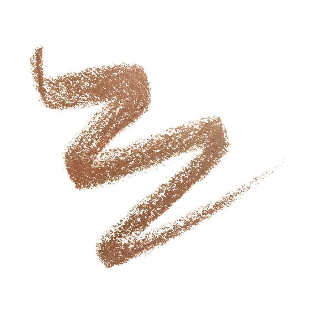 Tracés de crayon à sourcils blond sur fond blanc.