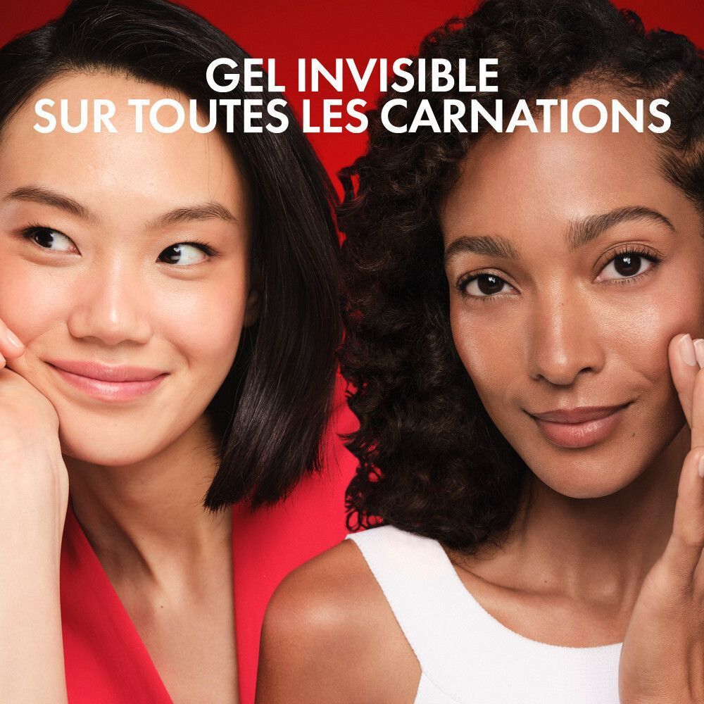 Deux femmes. Texte: Gel invisible sur toutes les carnations.